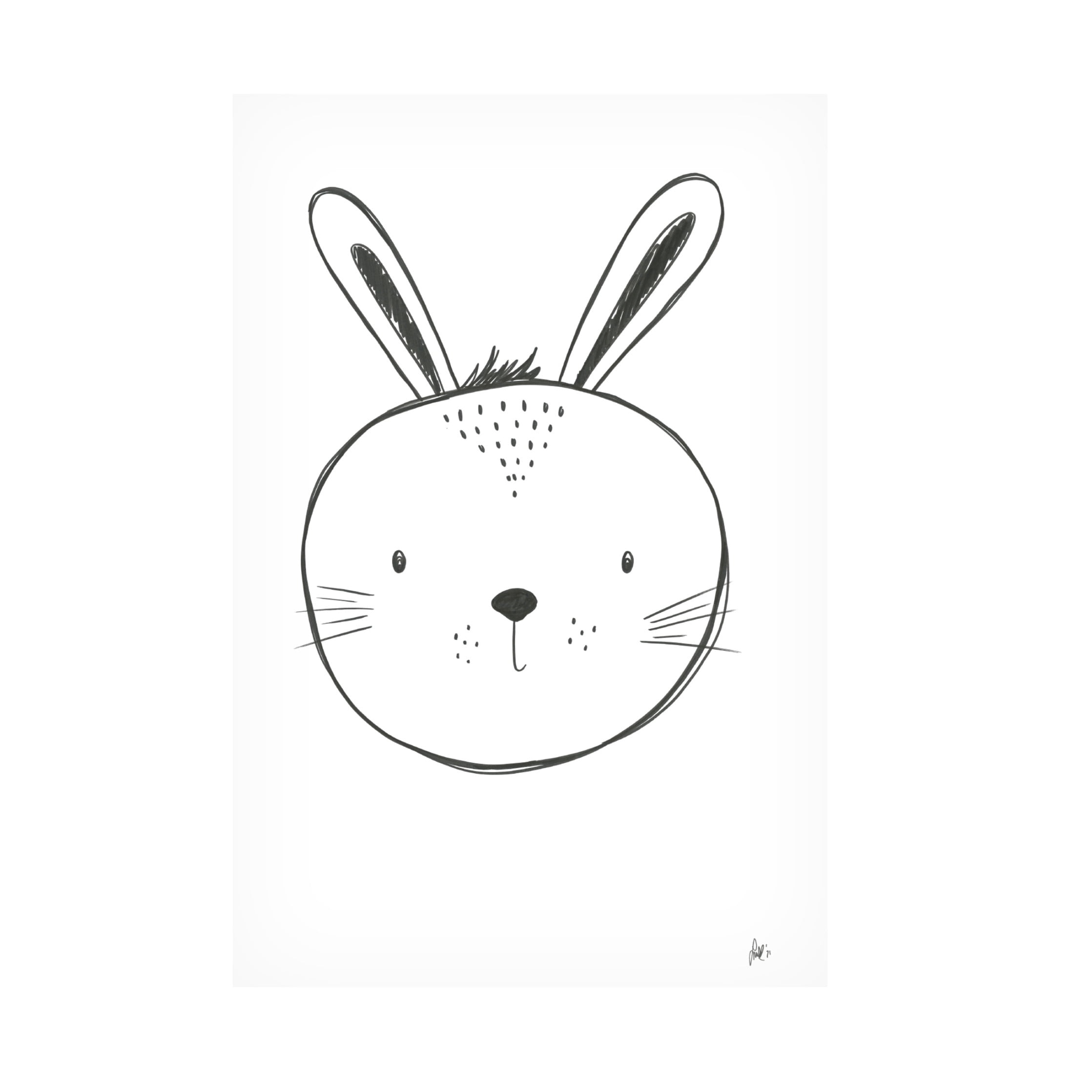 Canvas Wall Art - Lor Muller 'Bunny' Wall Art for Living Room, Bedroom, or Office Décor by Trademark Fine Art - 30 x 47 Inches