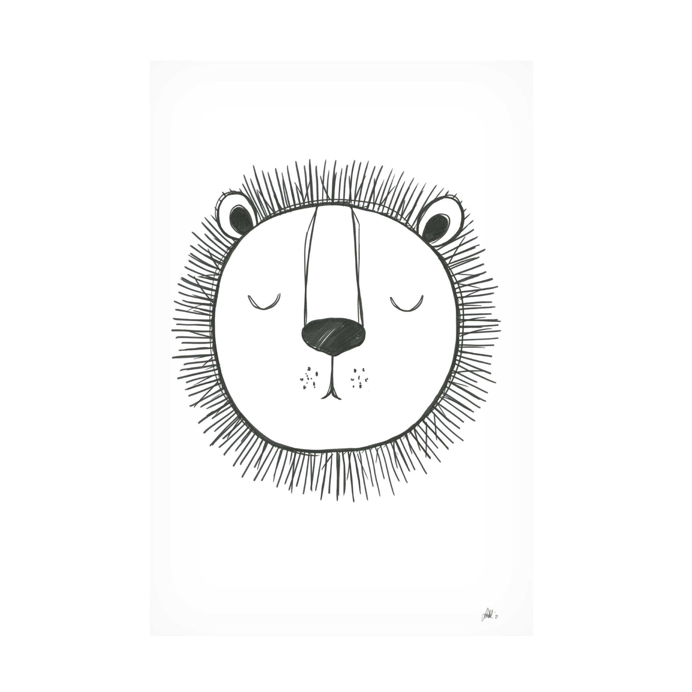 Canvas Wall Art - Lor Muller 'Lion' Wall Art for Living Room, Bedroom, or Office Décor by Trademark Fine Art - 22 x 32 Inches