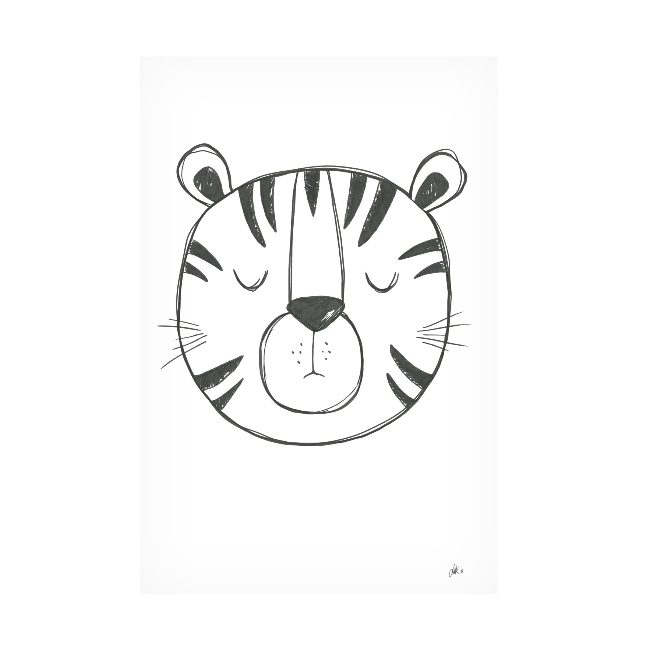 Canvas Wall Art - Lor Muller 'Tiger' Wall Art for Living Room, Bedroom, or Office Décor by Trademark Fine Art - 16 x 24 Inches