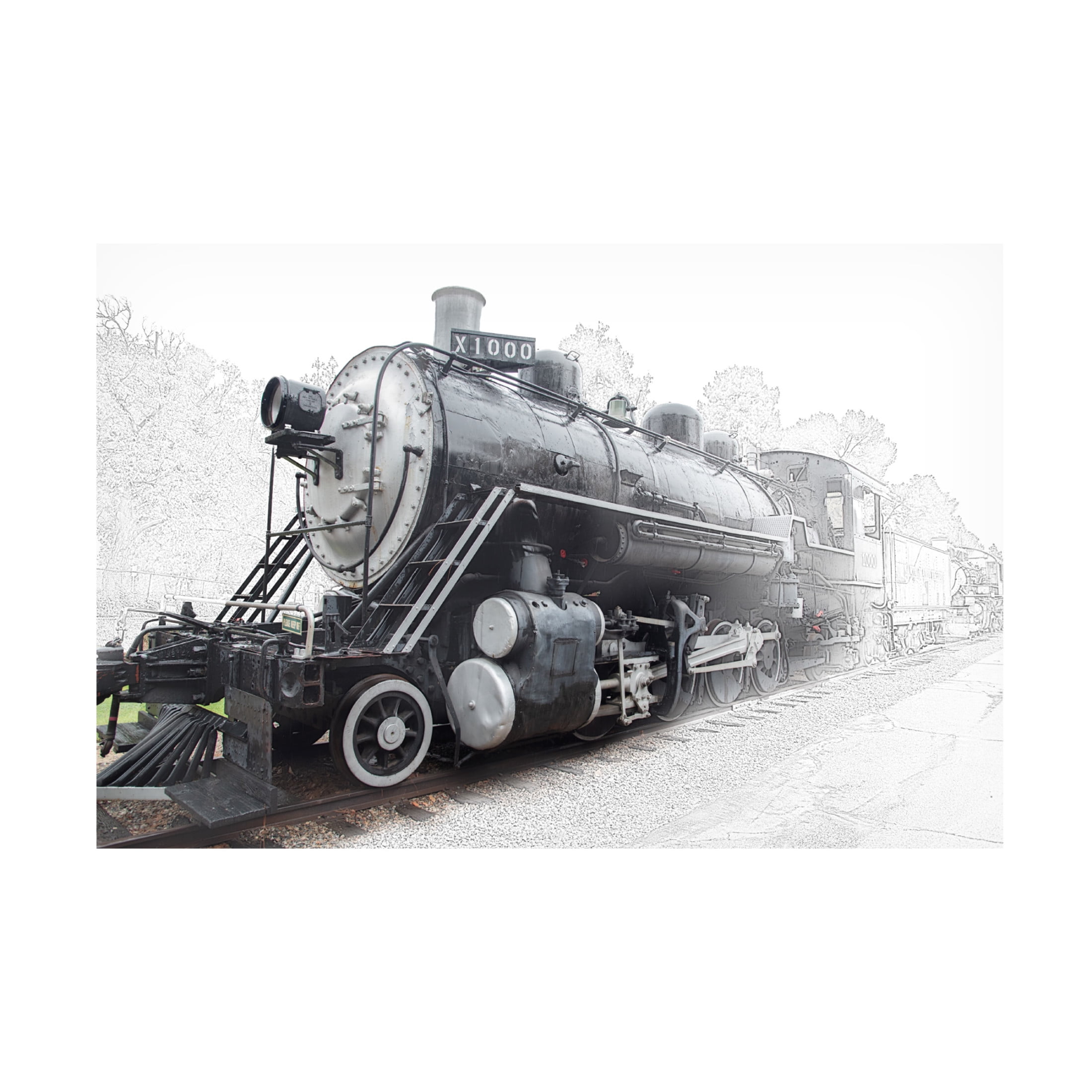 Canvas Wall Art - Lori Hutchison 'Train' Wall Art for Living Room, Bedroom, or Office Décor by Trademark Fine Art - 47 x 30 Inches