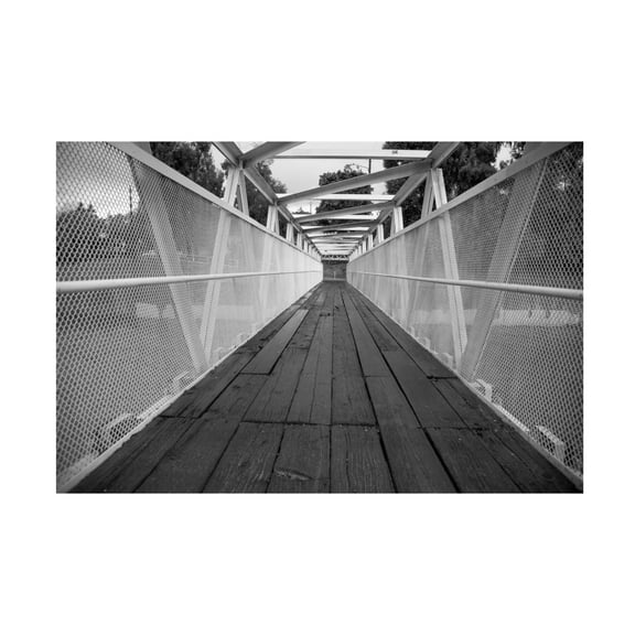 Canvas Wall Art - Lori Hutchison 'Urban Footbridge' Wall Art for Living Room, Bedroom, or Office Décor by Trademark Fine Art - 19 x 12 Inches