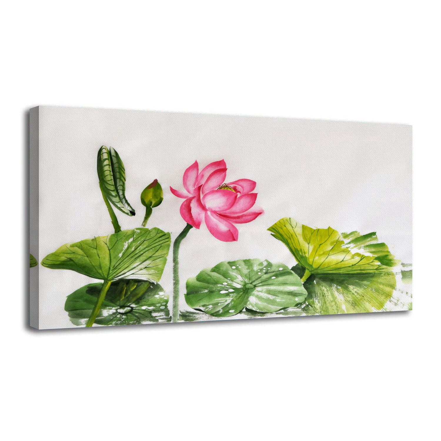 Canvas Wall Art Lotus flower watercolor painting rice paper original ...