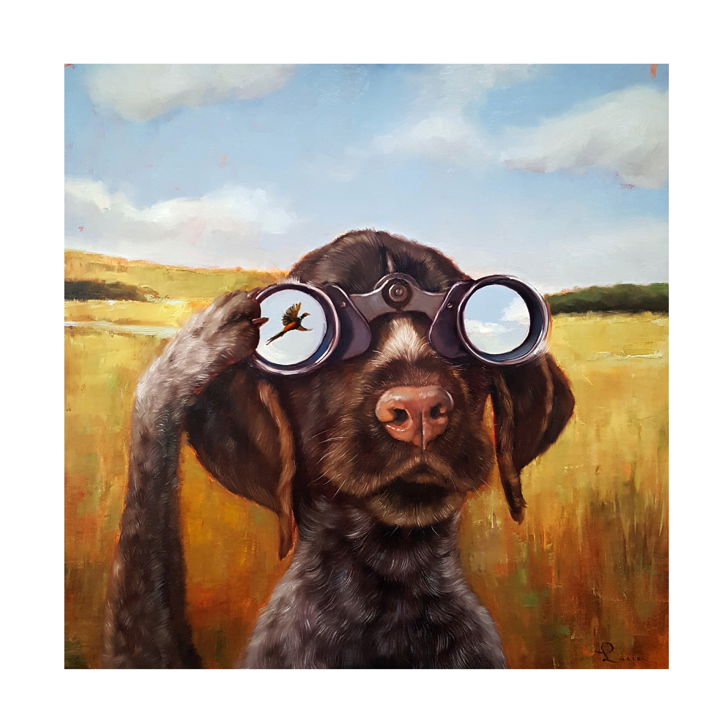 Canvas Wall Art - Lucia Heffernan 'Bird Dog' Wall Art for Living Room, Bedroom, or Office Décor by Trademark Fine Art - 24 x 24 Inches - 24x24