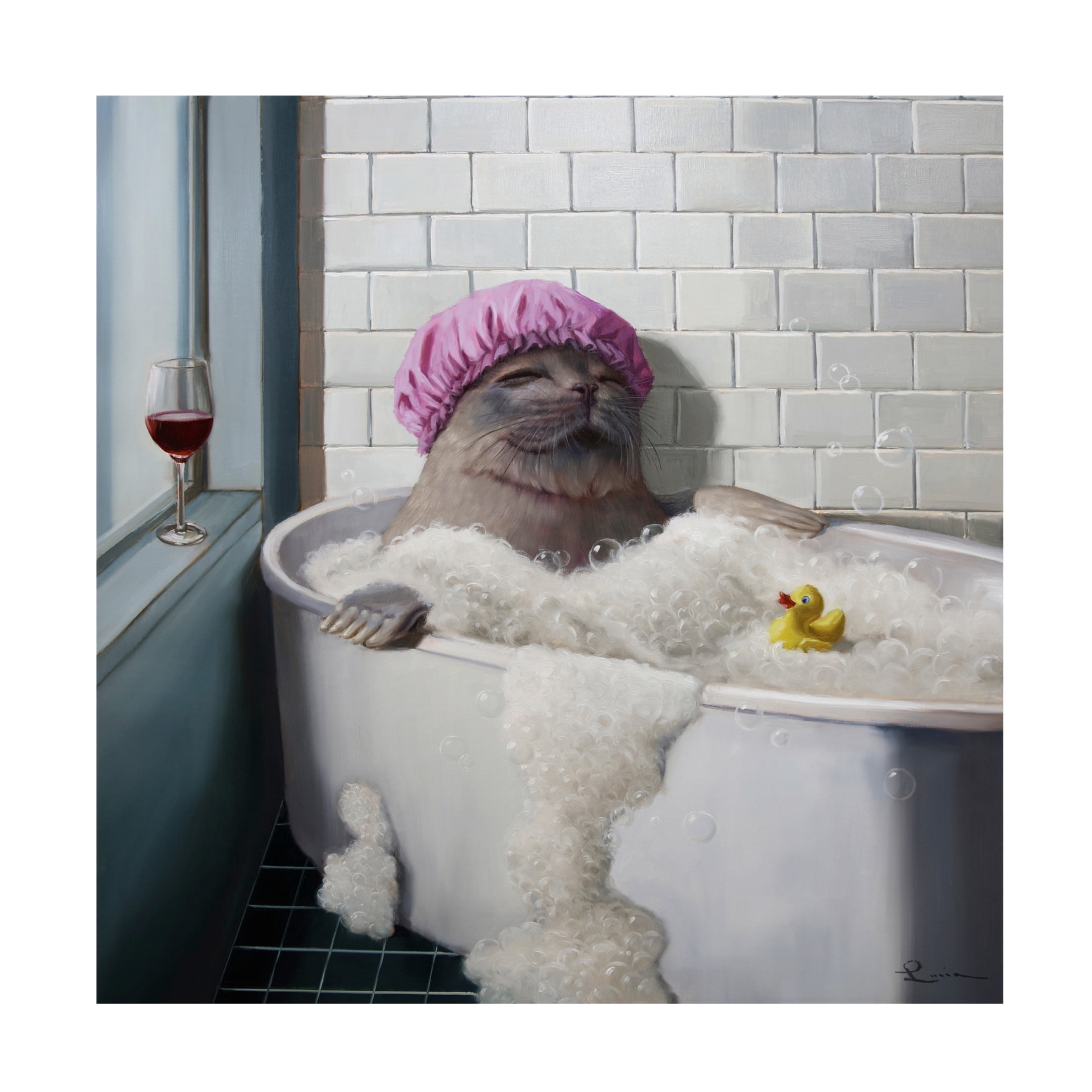 Canvas Wall Art - Lucia Heffernan 'Bubble Bath' Wall Art for Living Room, Bedroom, or Office Décor by Trademark Fine Art - 18 x 18 Inches
