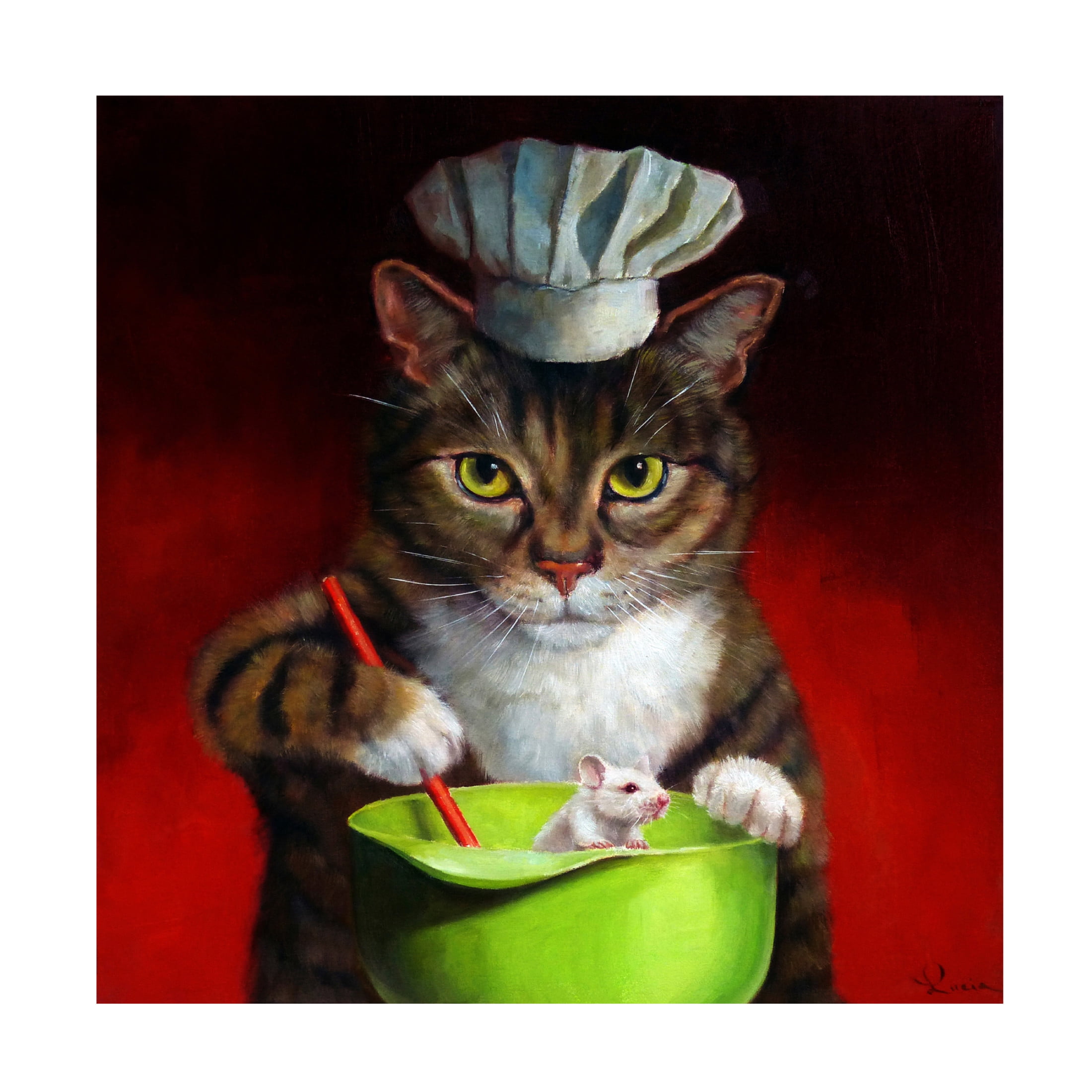 Canvas Wall Art - Lucia Heffernan 'Guest For Dinner' Wall Art for Living Room, Bedroom, or Office Décor by Trademark Fine Art - 24 x 24 Inches