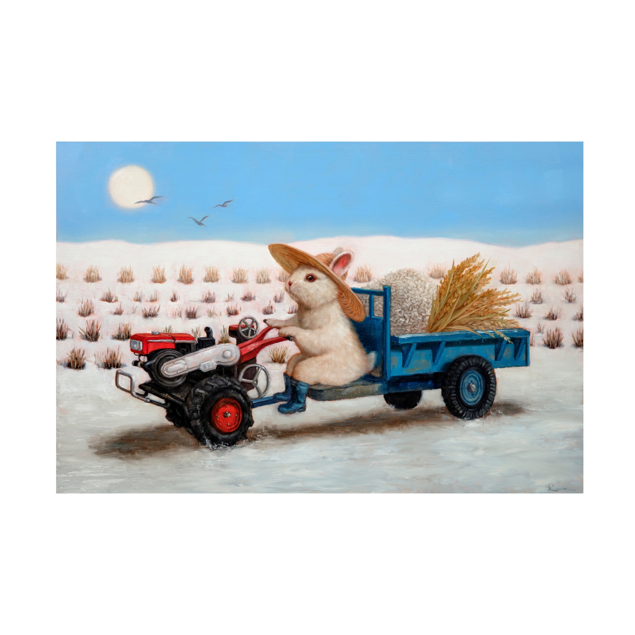 Canvas Wall Art - Lucia Heffernan 'Happy Farmer' Wall Art for Living Room, Bedroom, or Office Décor by Trademark Fine Art - 47 x 30 Inches