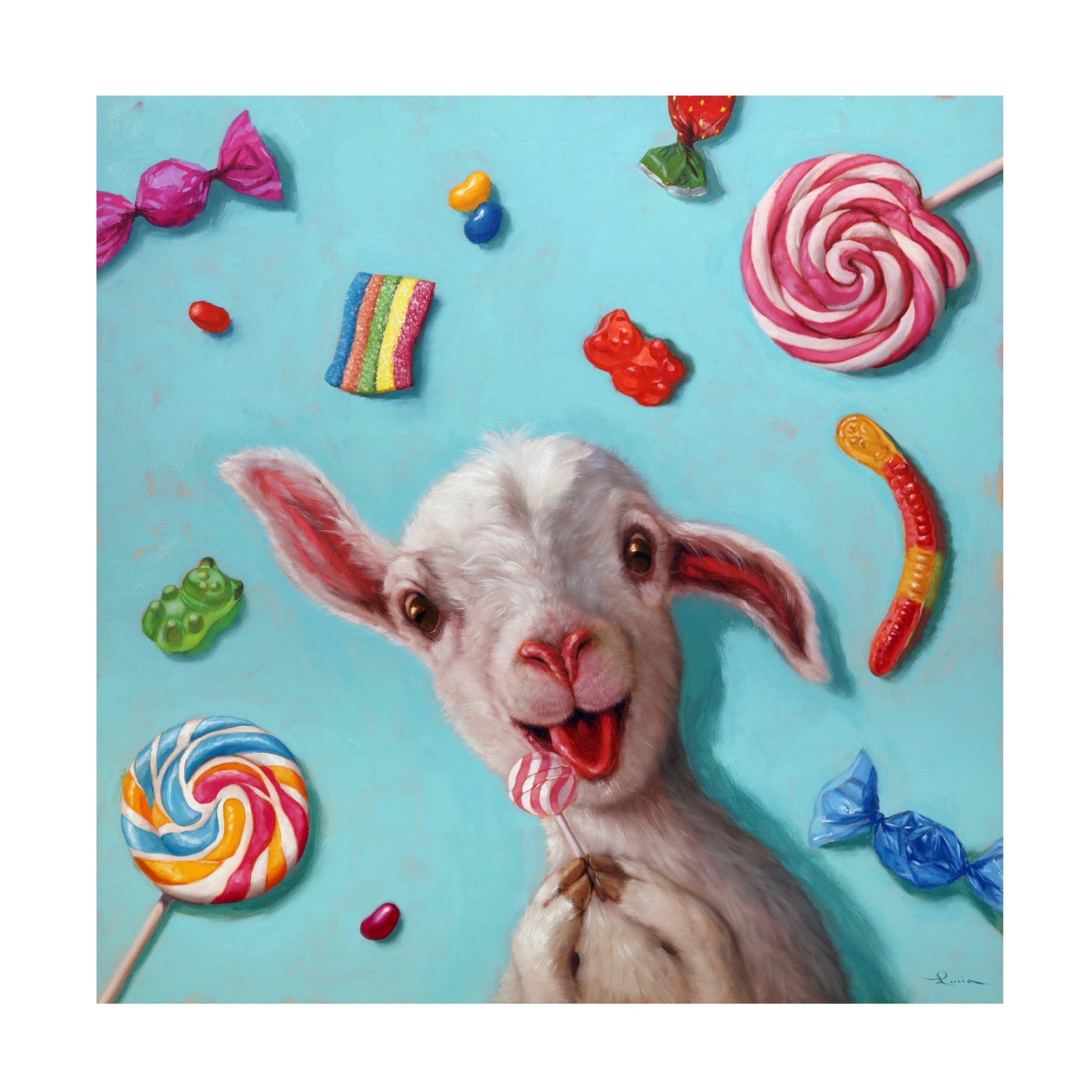 Canvas Wall Art - Lucia Heffernan 'Kid In The Candy Store' Wall Art for Living Room, Bedroom, or Office Décor by Trademark Fine Art - 24 x 24 Inches