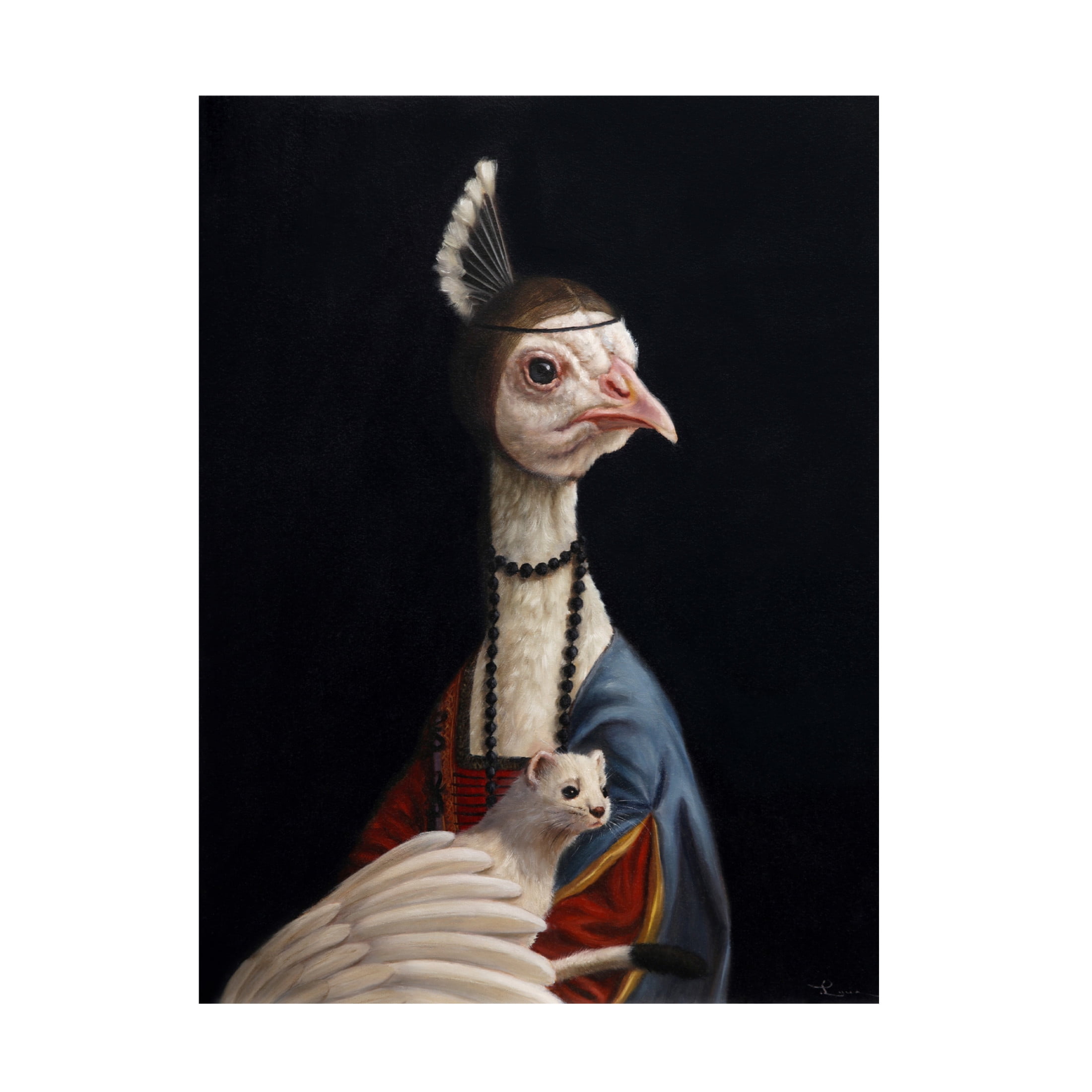 Canvas Wall Art - Lucia Heffernan 'Peacock with Ermine' Wall Art for Living Room, Bedroom, or Office Décor by Trademark Fine Art - 18 x 24 Inches