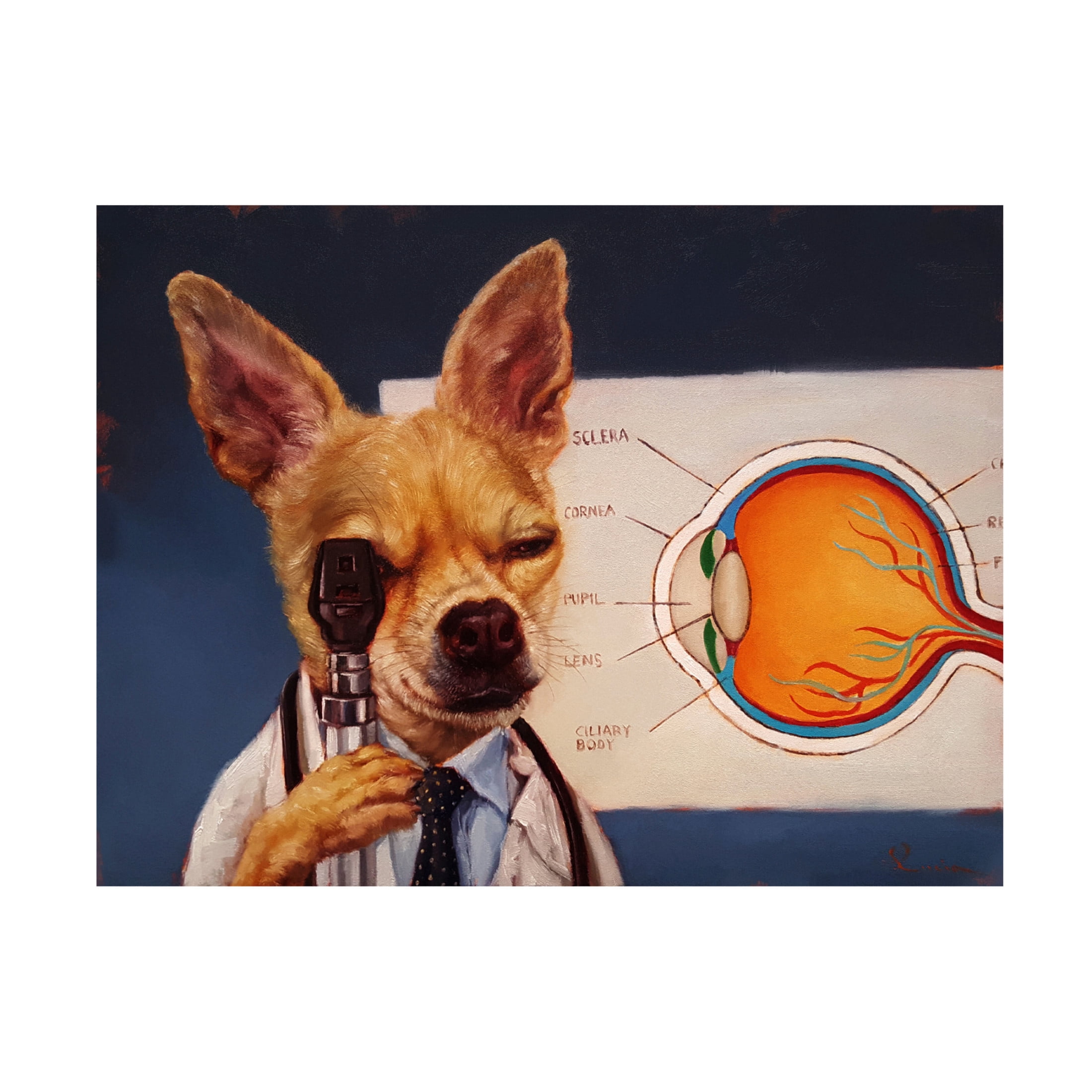 Canvas Wall Art - Lucia Heffernan 'Seeing Eye Dog' Wall Art for Living Room, Bedroom, or Office Décor by Trademark Fine Art - 47 x 35 Inches