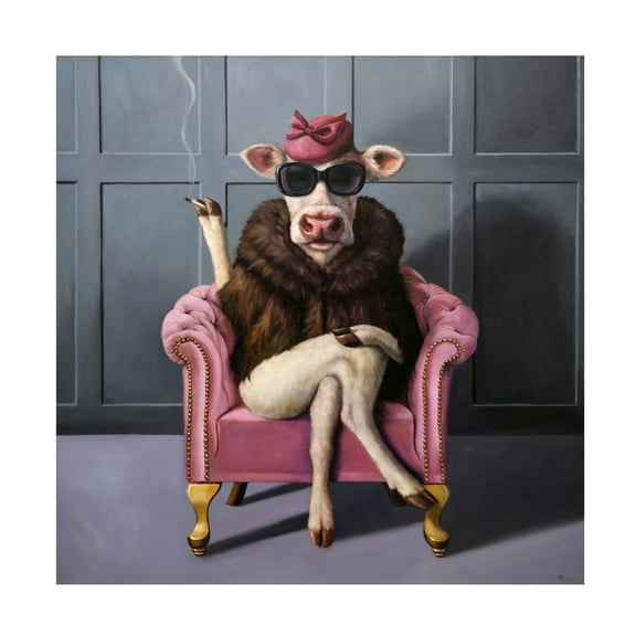 Canvas Wall Art - Lucia Heffernan 'Udder In Law' Wall Art for Living Room, Bedroom, or Office Décor by Trademark Fine Art - 14 x 14 Inches