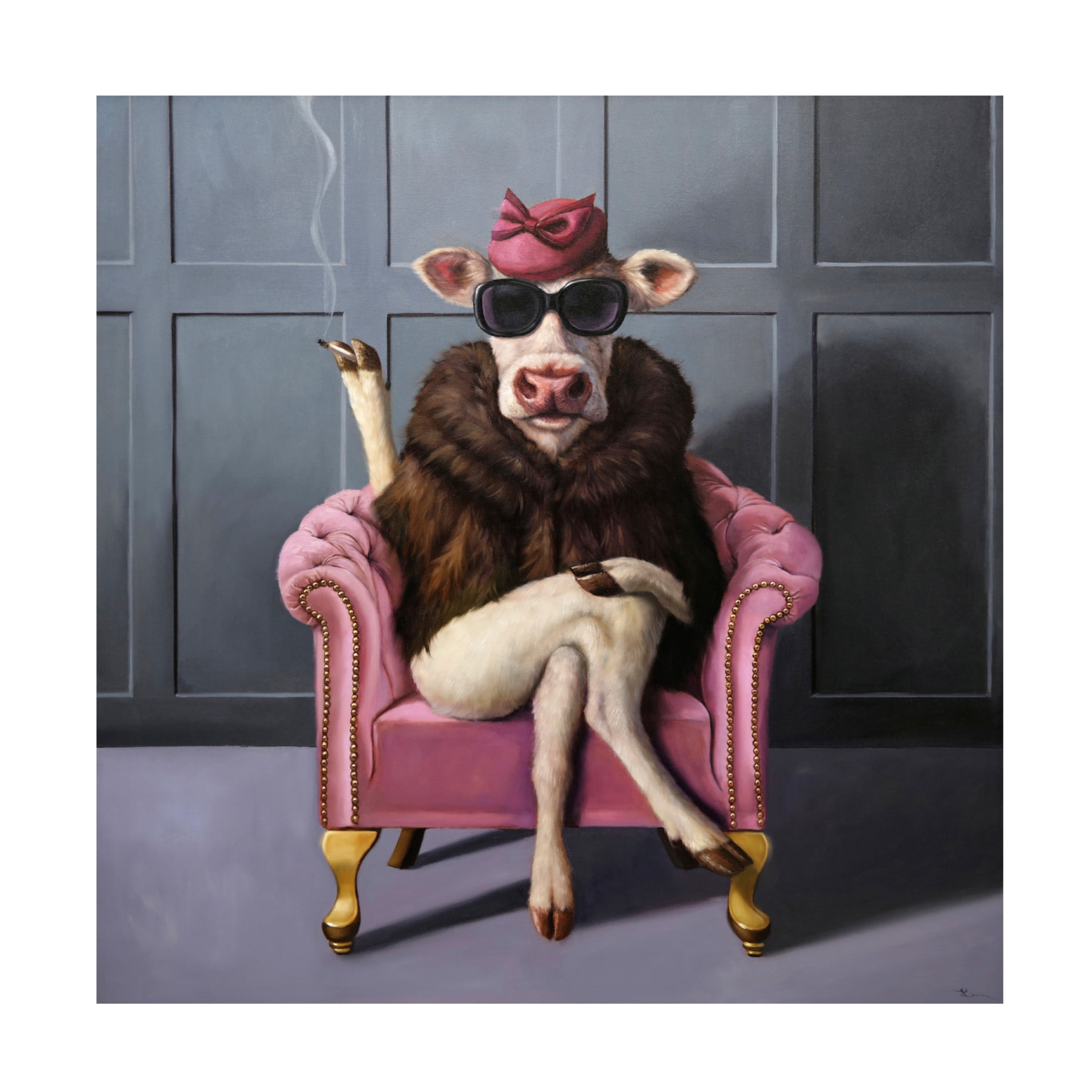 Canvas Wall Art - Lucia Heffernan 'Udder In Law' Wall Art for Living Room, Bedroom, or Office Décor by Trademark Fine Art - 18 x 18 Inches