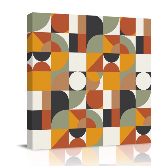 Canvas Wall Art, Luxurious, Framed Canvas Prints for Living Room Bathroom, Abstract Middle Century European American Colors Gallery Wrapped Wall Decor for Home Office, Gifts, 12"x12" Ship Next Day