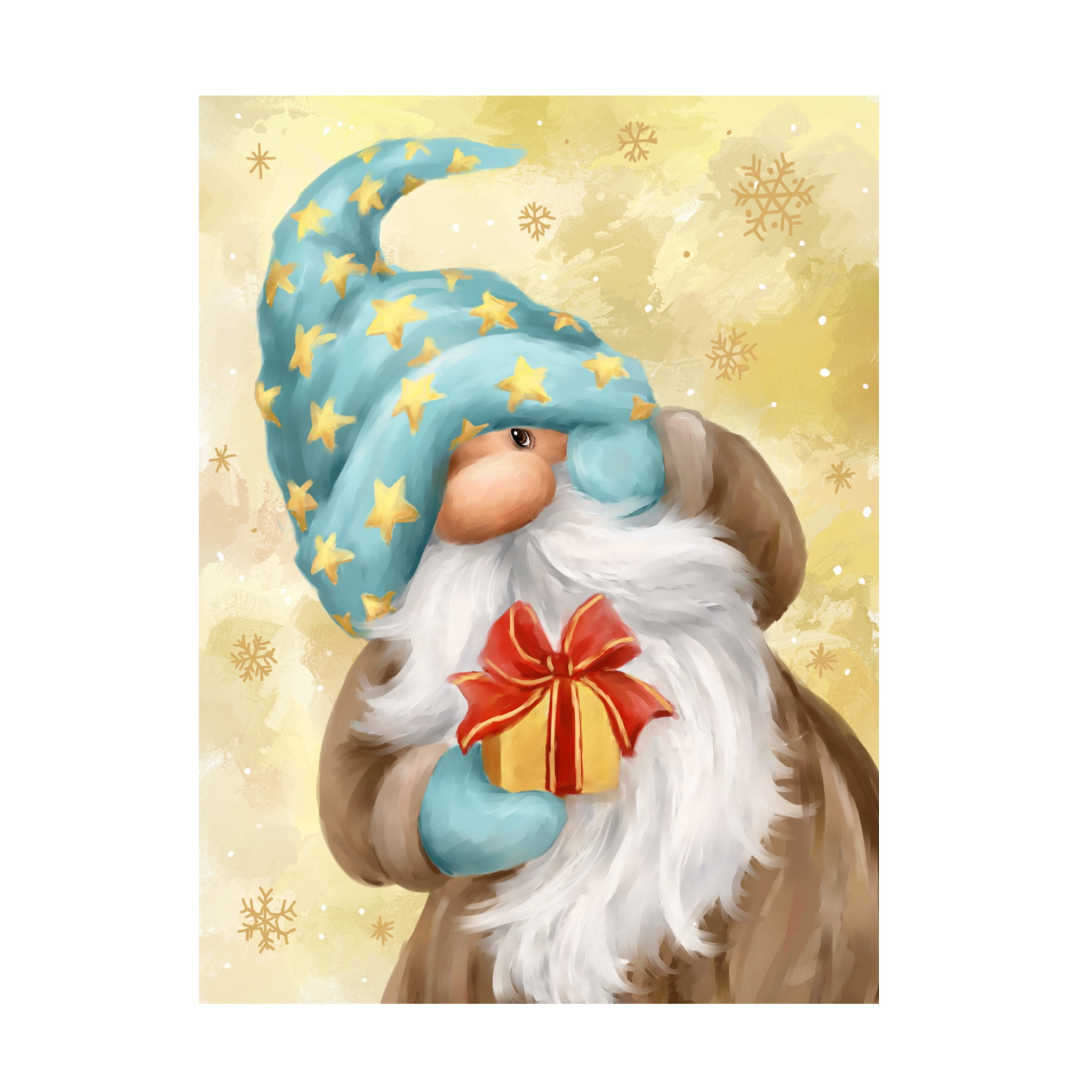 Canvas Wall Art - MAKIKO 'Christmas Gnome' Wall Art for Living Room, Bedroom, or Office Décor by Trademark Fine Art - 35 x 47 Inches