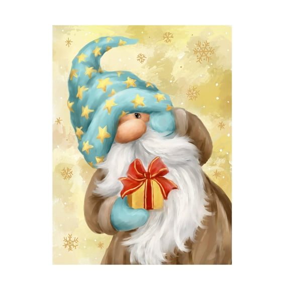 Canvas Wall Art - MAKIKO 'Christmas Gnome' Wall Art for Living Room, Bedroom, or Office Décor by Trademark Fine Art - 35 x 47 Inches