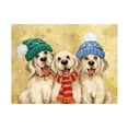 thumbnail image 1 of Canvas Wall Art - MAKIKO 'Christmas Golden Dogs' Wall Art for Living Room, Bedroom, or Office DÃ©cor by Trademark Fine Art - 47 x 35 Inches, 1 of 4
