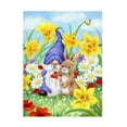 thumbnail image 1 of Canvas Wall Art - MAKIKO 'Easter Gnome and Rabbit' Wall Art for Living Room, Bedroom, or Office Décor by Trademark Fine Art - 18 x 24 Inches, 1 of 4