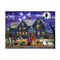 thumbnail image 1 of Canvas Wall Art - MAKIKO 'Halloween Hounted House' Wall Art for Living Room, Bedroom, or Office DÃ©cor by Trademark Fine Art - 24 x 18 Inches, 1 of 4