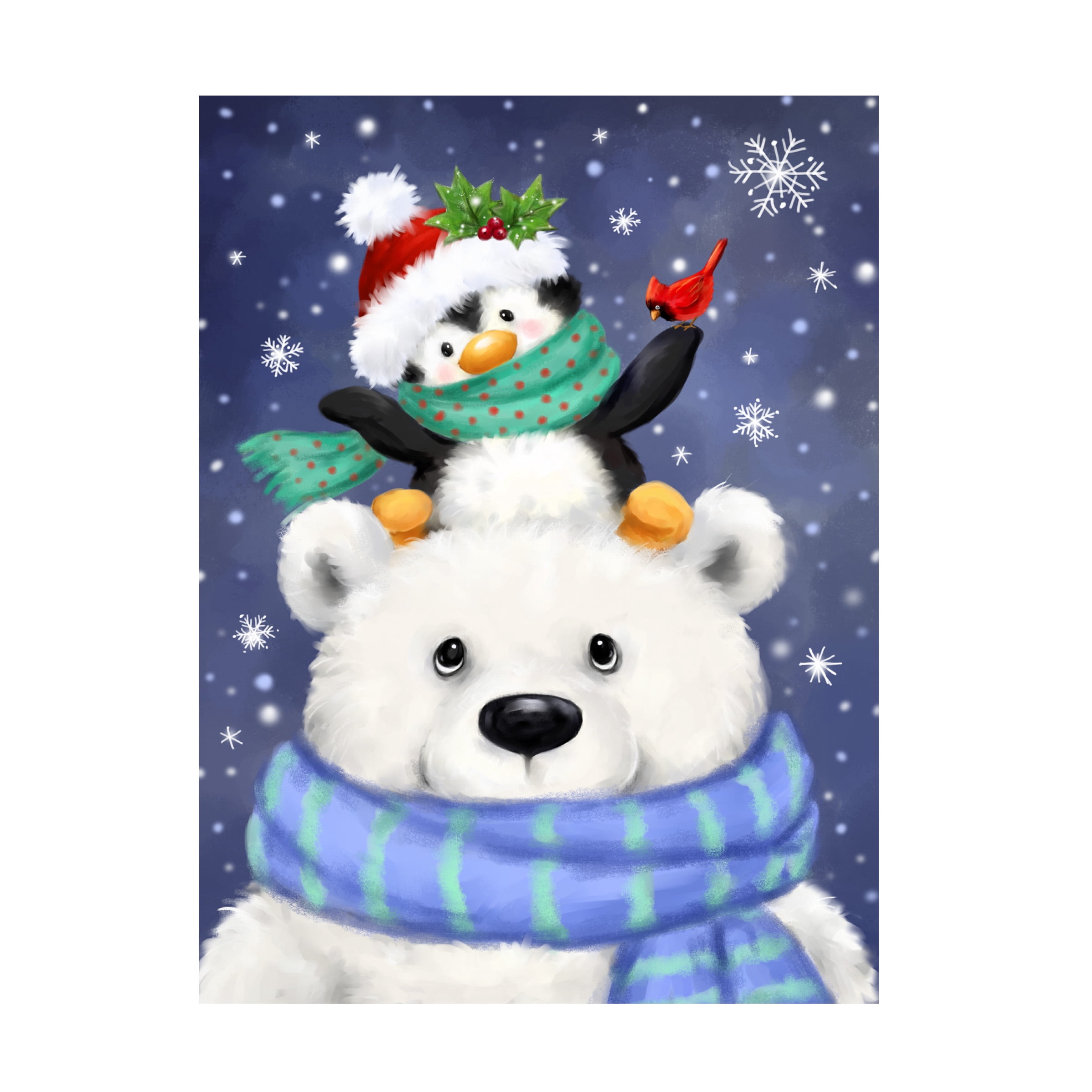 Canvas Wall Art - MAKIKO 'Polar Bear and Penguin' Wall Art for Living Room, Bedroom, or Office DÃ©cor by Trademark Fine Art - 24 x 32 Inches