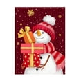 thumbnail image 1 of Canvas Wall Art - MAKIKO 'Snowman With Red Presents' Wall Art for Living Room, Bedroom, or Office Décor by Trademark Fine Art - 14 x 19 Inches, 1 of 4