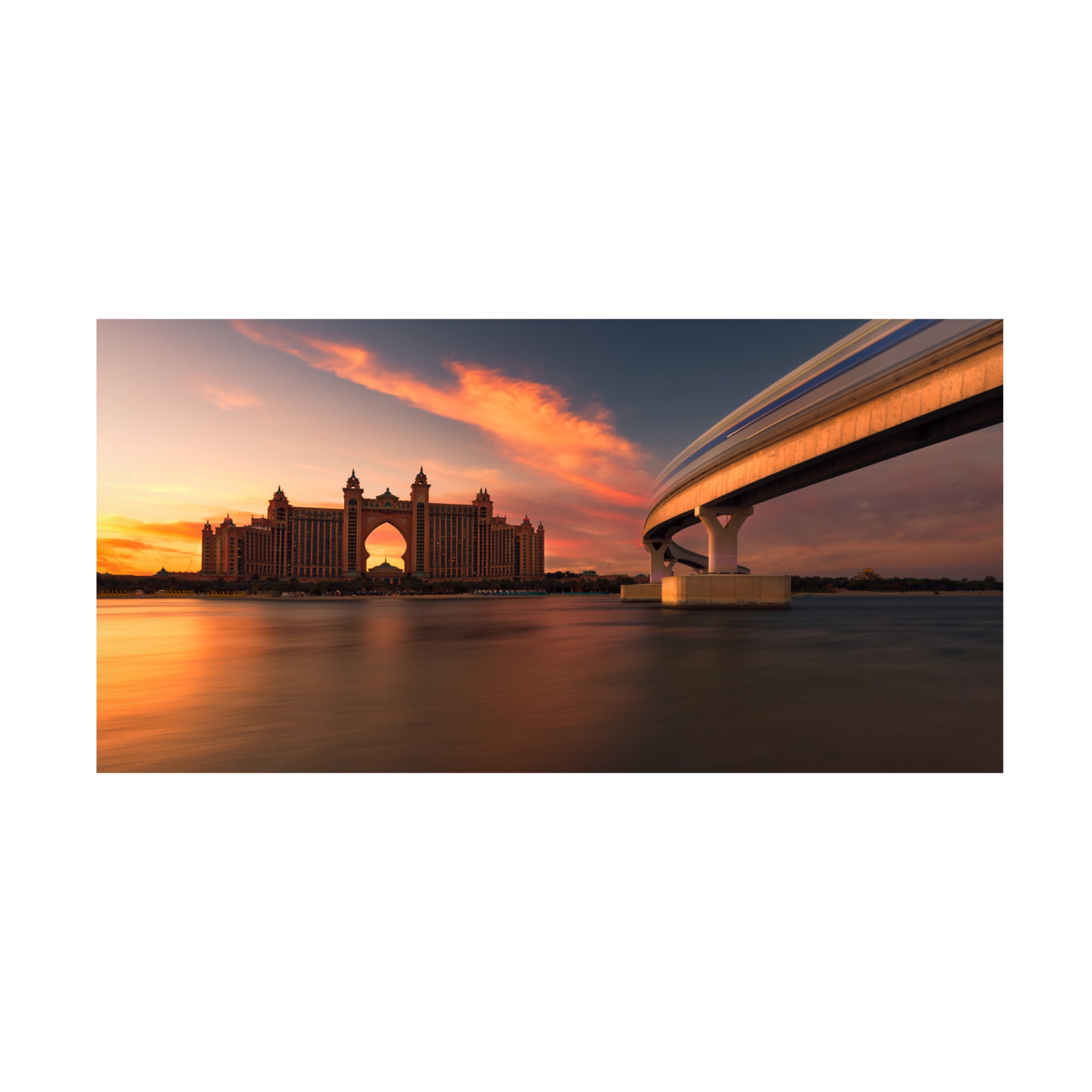 Canvas Wall Art - Majid Behzad 'Atlantis Sunset' Wall Art for Living Room, Bedroom, or Office D?cor by Trademark Fine Art - 19 x 10 Inches