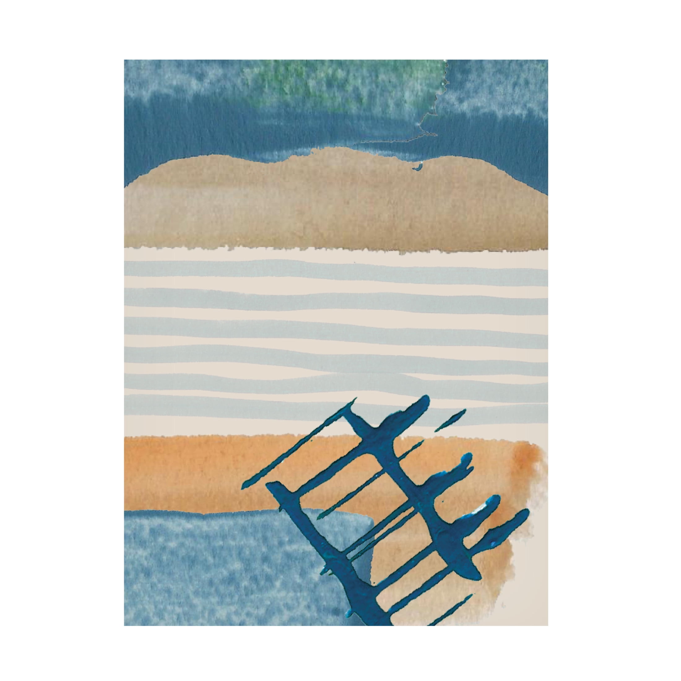 Canvas Wall Art - Maliq 'On The Horizon' Wall Art for Living Room, Bedroom, or Office Décor by Trademark Fine Art - 14 x 19 Inches
