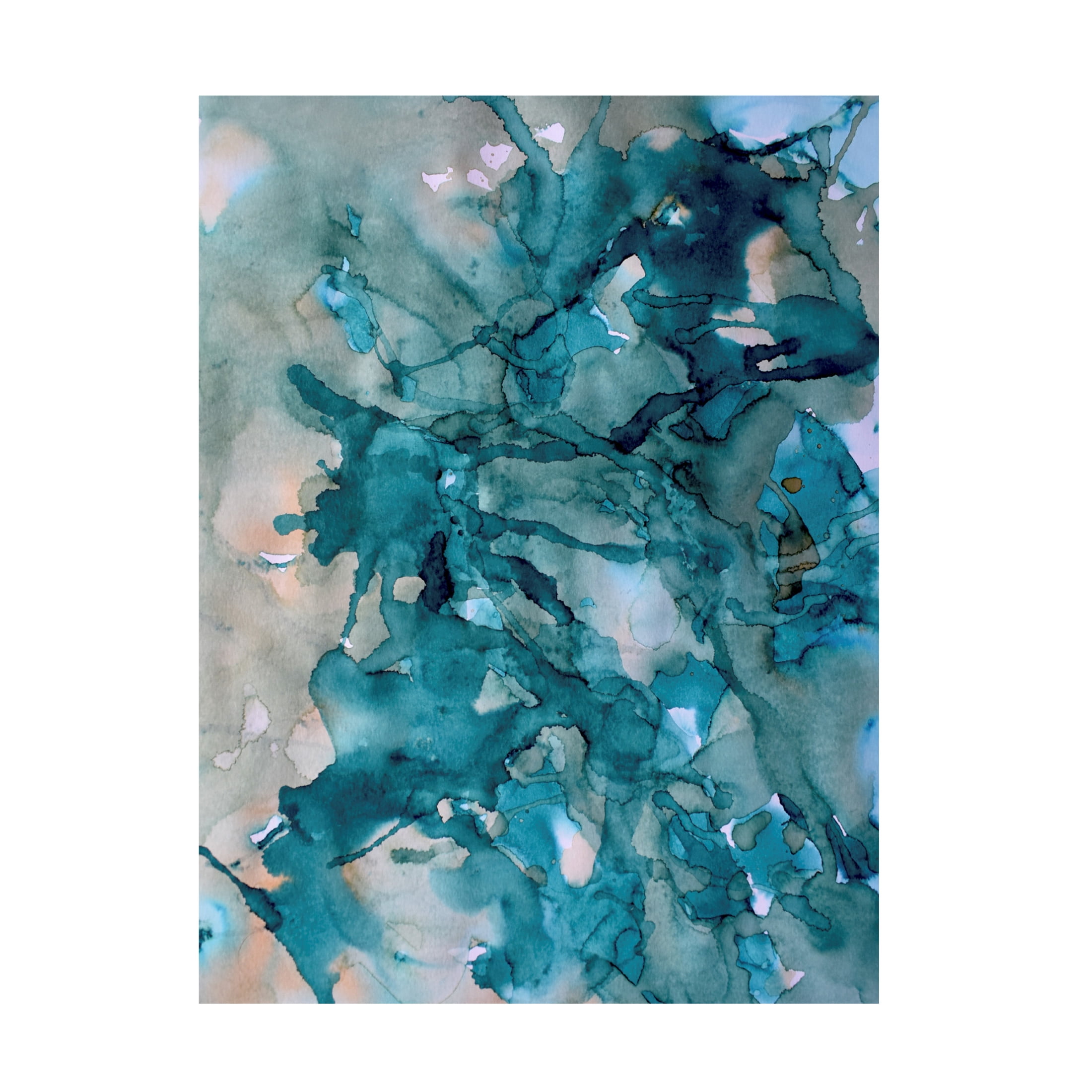 Canvas Wall Art - Maliq 'Shades Of Blue' Wall Art for Living Room, Bedroom, or Office Décor by Trademark Fine Art - 35 x 47 Inches