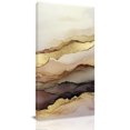 thumbnail image 1 of Canvas Wall Art, Marble Brown Gold Framed Canvas Prints for Living Room Hallway, Abstract Watercolor Geometric Rock Oversized Gallery Wrapped Wall Decor for Home Office, Gifts, 30"x60" Ship Next Day, 1 of 9
