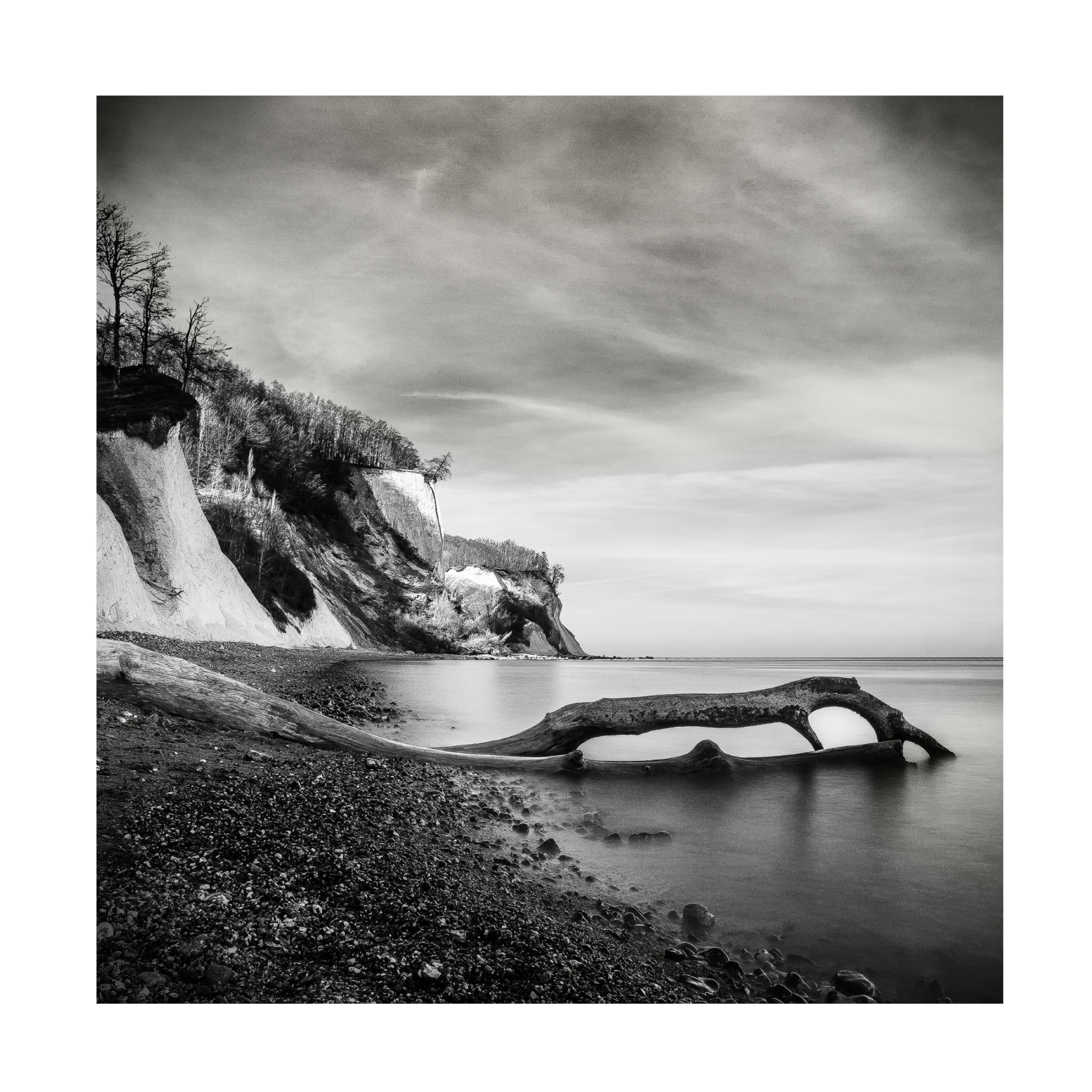 Canvas Wall Art - Mario Benz 'Chalk Cliffs On Ra&Frac14;Gen' Wall Art for Living Room, Bedroom, or Office Décor by Trademark Fine Art - 14 x 14 Inches