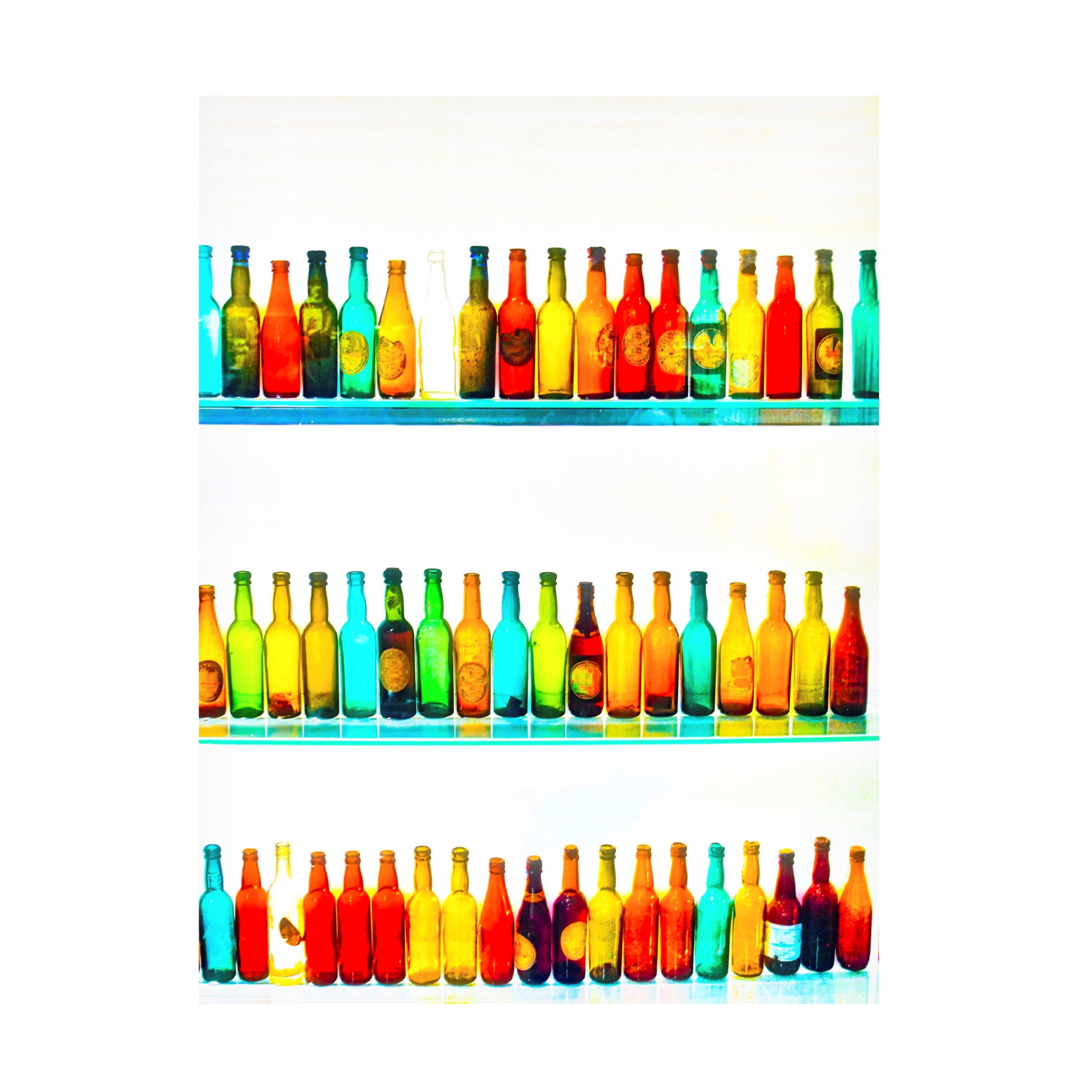Canvas Wall Art - Mark A Paulda 'Colored Bottles' Wall Art for Living Room, Bedroom, or Office Décor by Trademark Fine Art - 18 x 24 Inches
