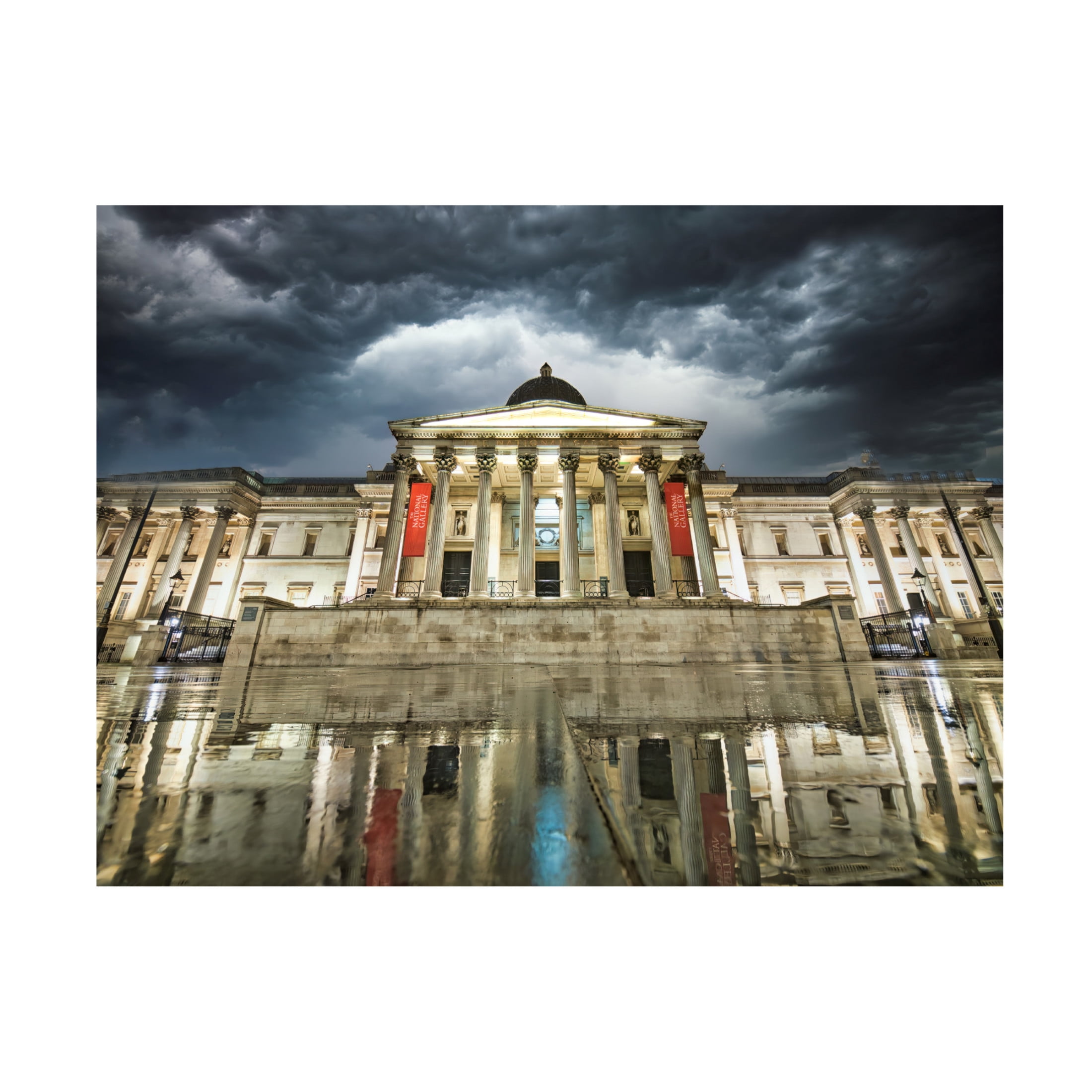 Canvas Wall Art - Mark A Paulda 'National Gallery Illuminated' Wall Art for Living Room, Bedroom, or Office Décor by Trademark Fine Art - 19 x 14 Inches