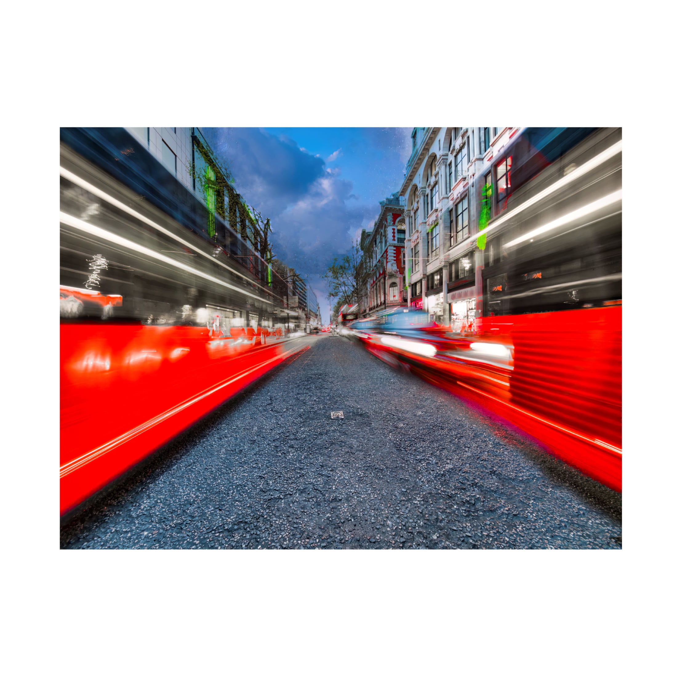 Canvas Wall Art - Mark A Paulda 'Oxford Street Traffic XV' Wall Art for Living Room, Bedroom, or Office Décor by Trademark Fine Art - 32 x 24 Inches