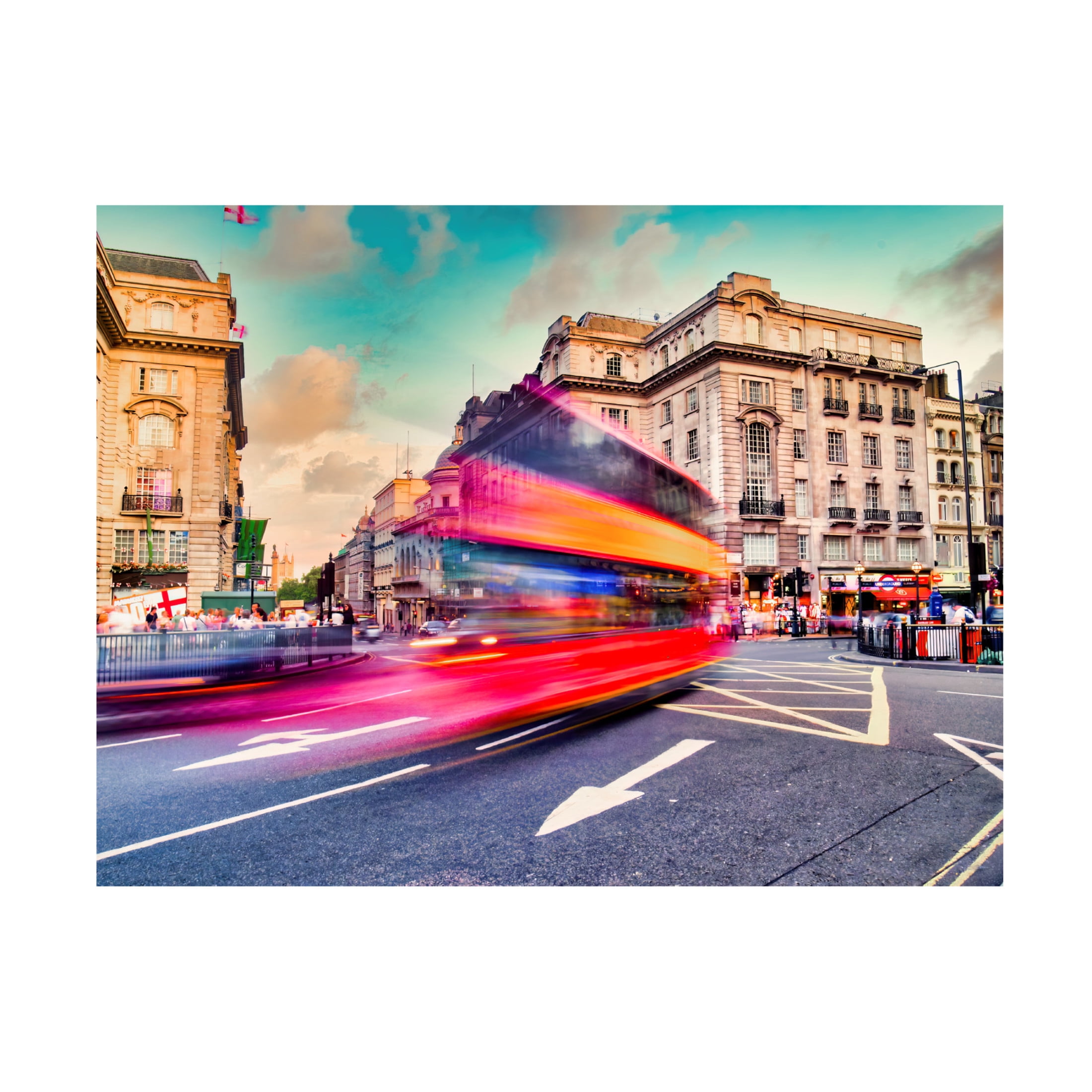Canvas Wall Art - Mark A Paulda 'Piccadilly Circus Rush Hour II' Wall Art for Living Room, Bedroom, or Office Décor by Trademark Fine Art - 24 x 18 Inches