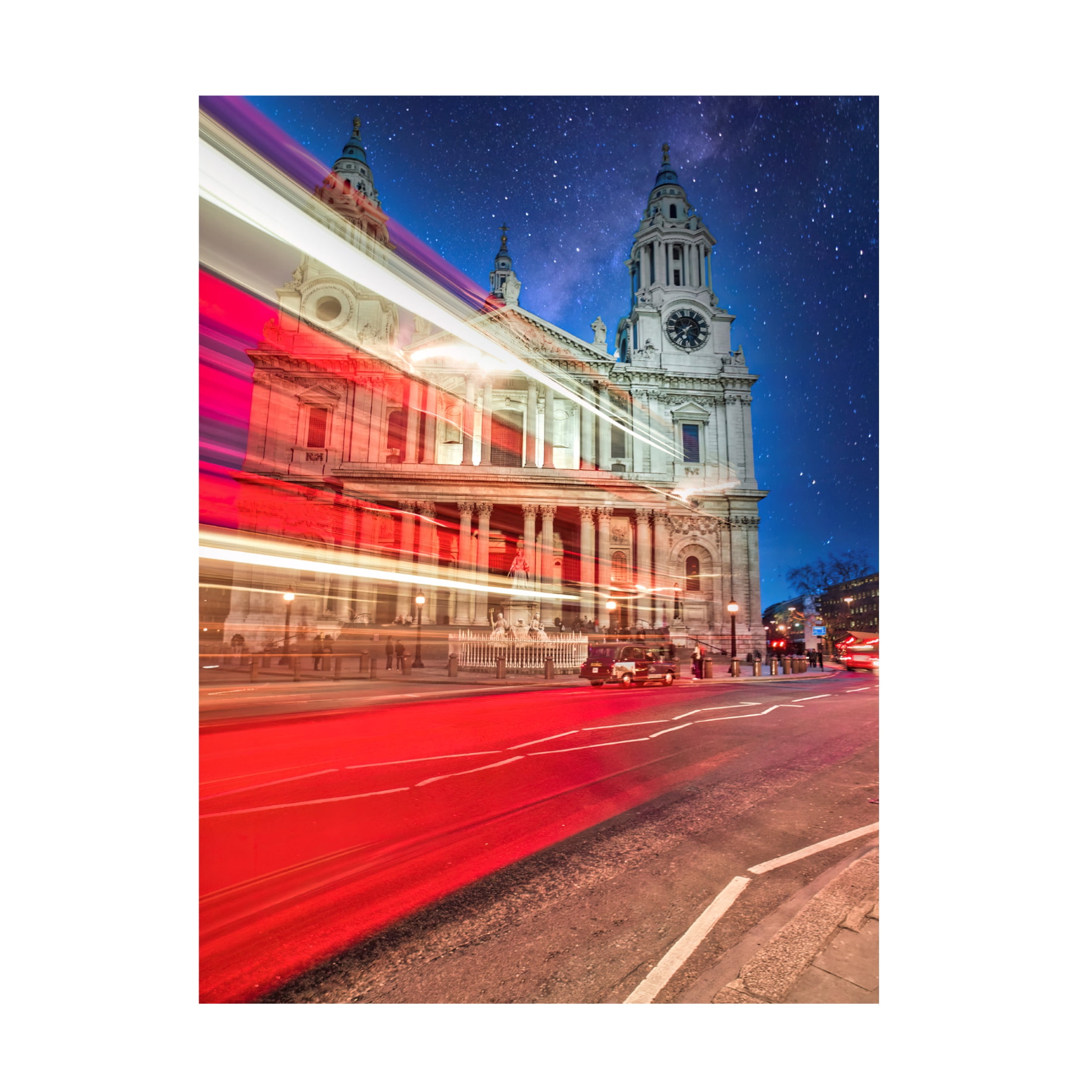 Canvas Wall Art - Mark A Paulda 'Red Double Decker Bus And St Pauls Cathedral II' Wall Art for Living Room, Bedroom, or Office Décor by Trademark Fine Art - 14 x 19 Inches