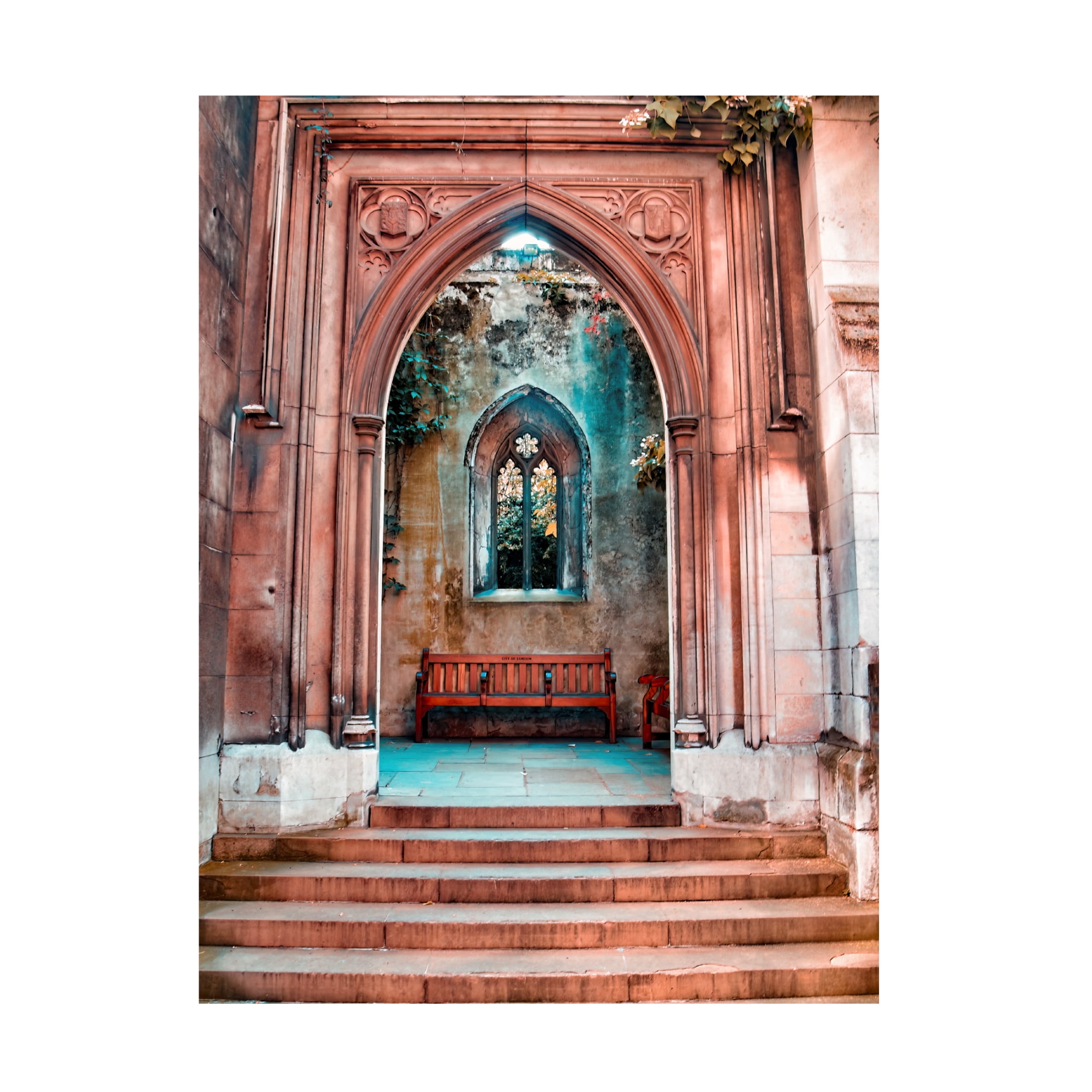 Canvas Wall Art - Mark A Paulda 'St Dunstan In The East Entrance' Wall Art for Living Room, Bedroom, or Office Décor by Trademark Fine Art - 18 x 24 Inches