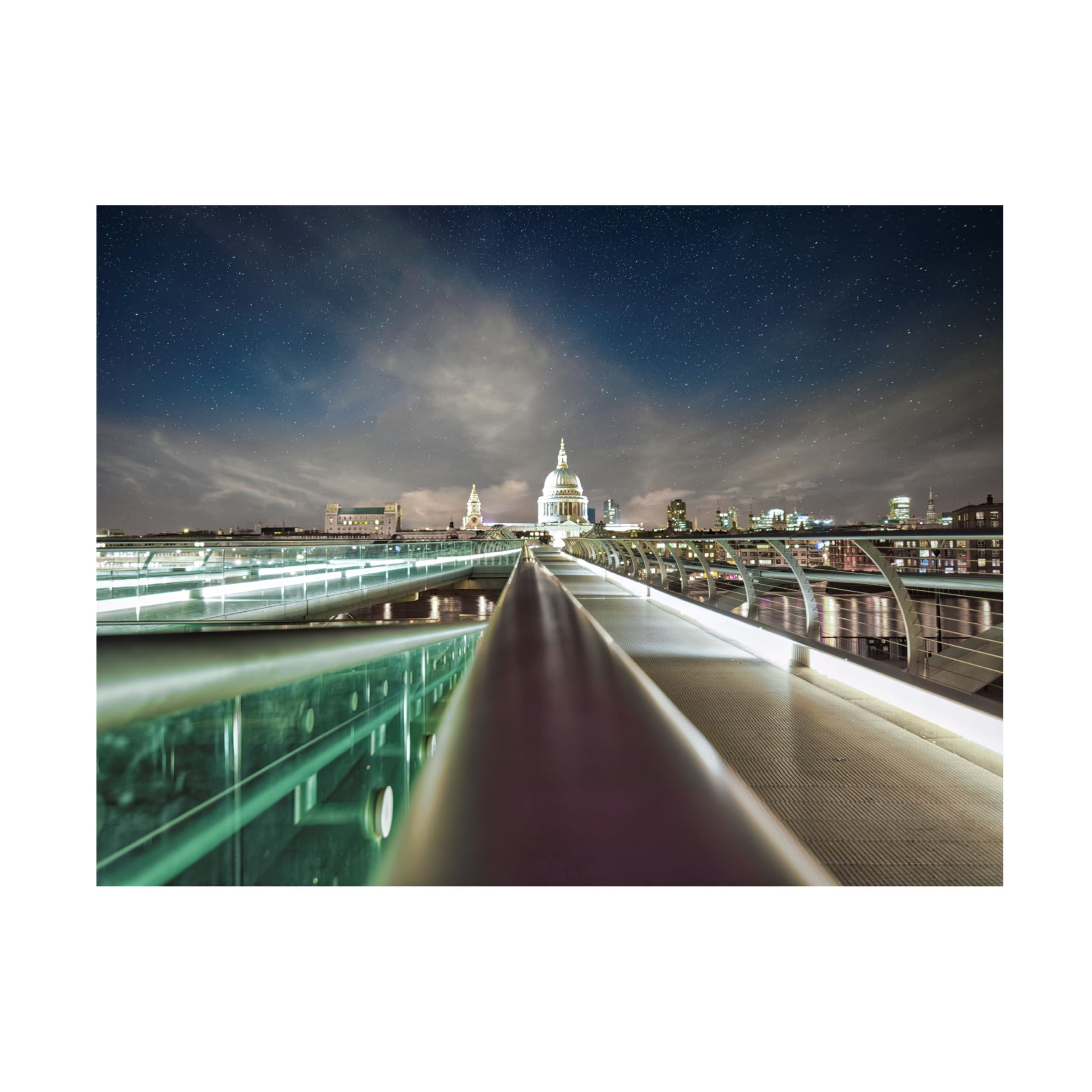 Canvas Wall Art - Mark A Paulda 'St Pauls Cathedral And Millennium Bridge' Wall Art for Living Room, Bedroom, or Office Décor by Trademark Fine Art - 32 x 24 Inches