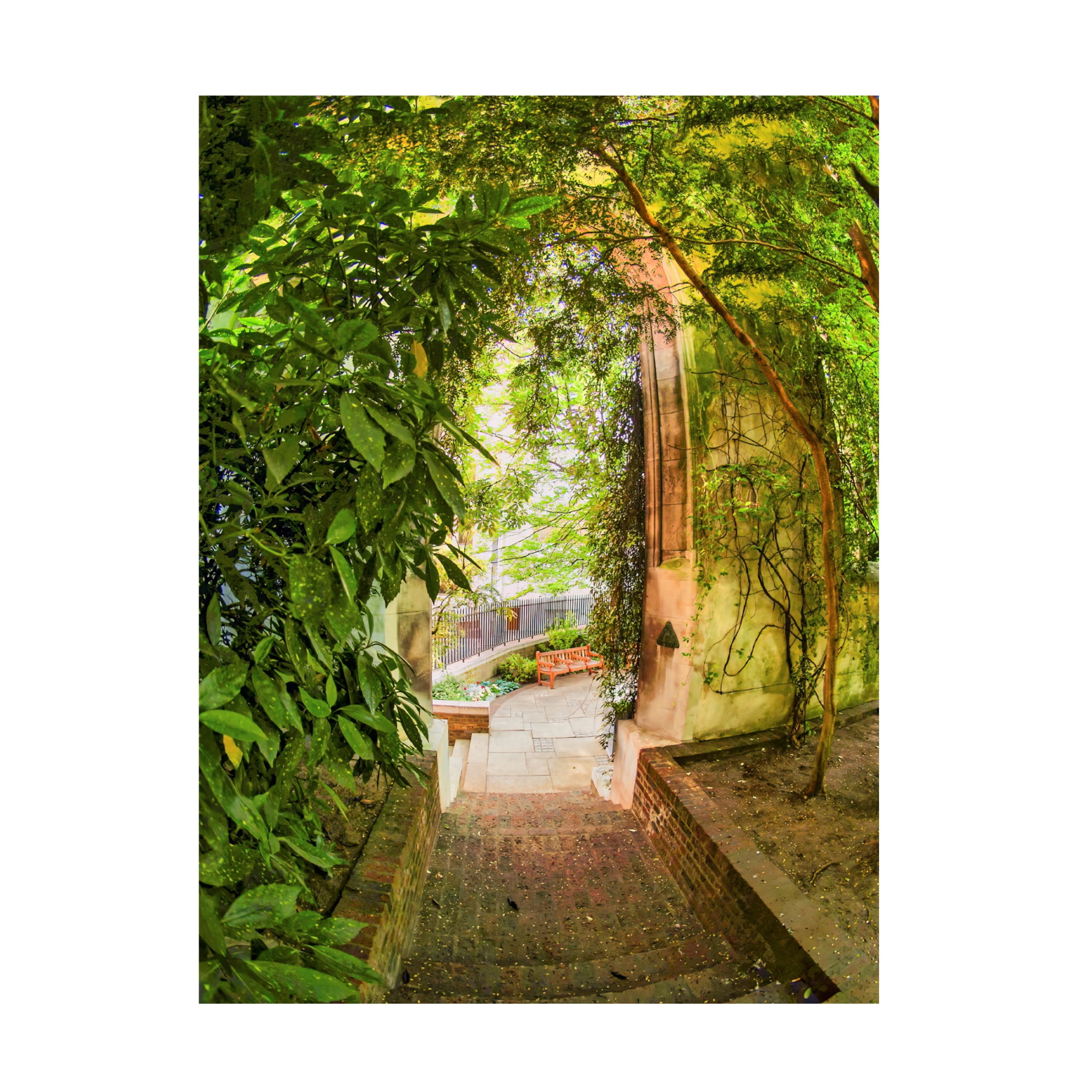 Canvas Wall Art - Mark A Paulda 'Step Into St Dunstan In The East' Wall Art for Living Room, Bedroom, or Office Décor by Trademark Fine Art - 24 x 32 Inches