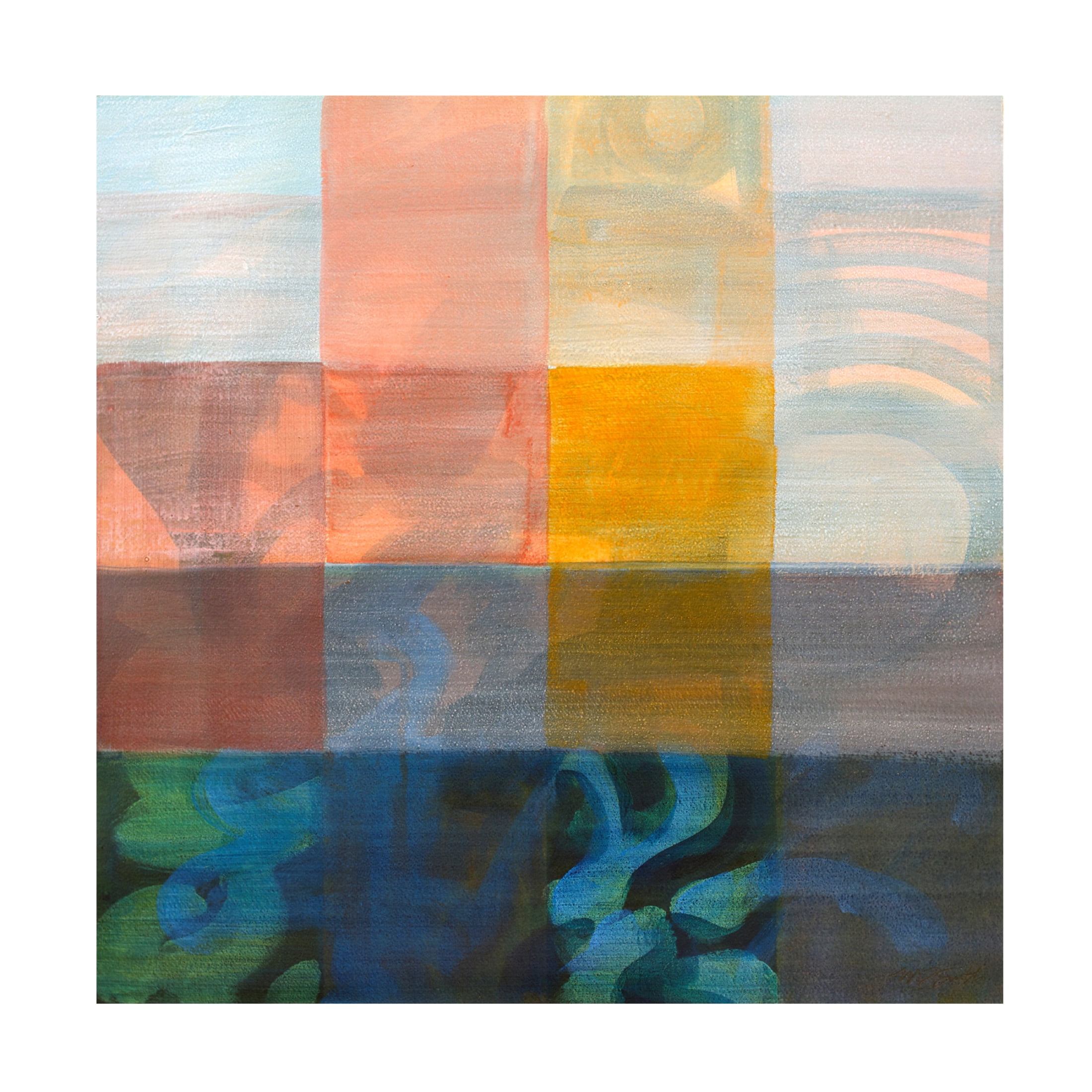 Canvas Wall Art - Mark David Smith 'Aquaculture 3' Wall Art for Living Room, Bedroom, or Office Décor by Trademark Fine Art - 14 x 14 Inches