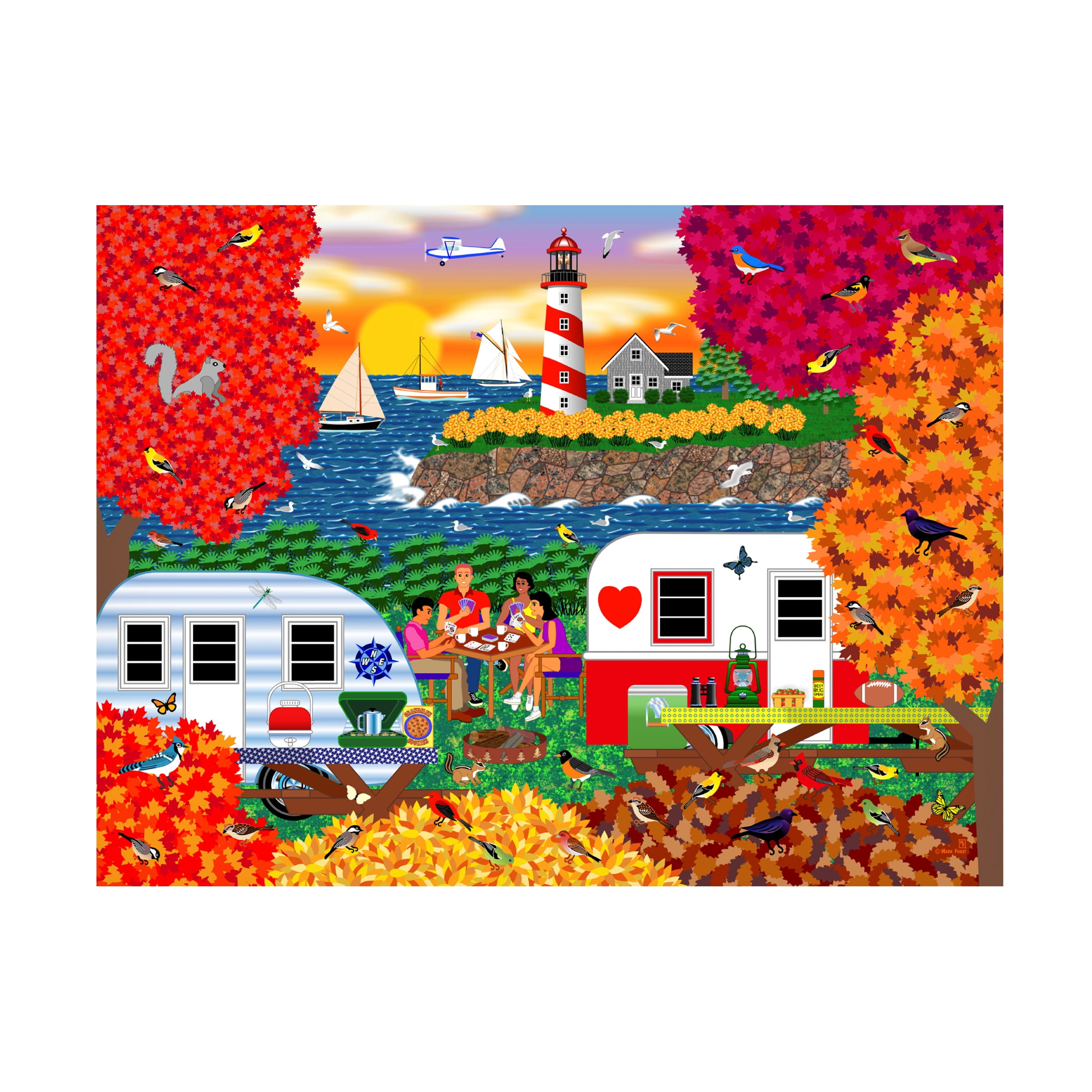 Canvas Wall Art - Mark Frost 'Camping Is In The Cards' Wall Art for Living Room, Bedroom, or Office DÃ©cor by Trademark Fine Art - 47 x 35 Inches