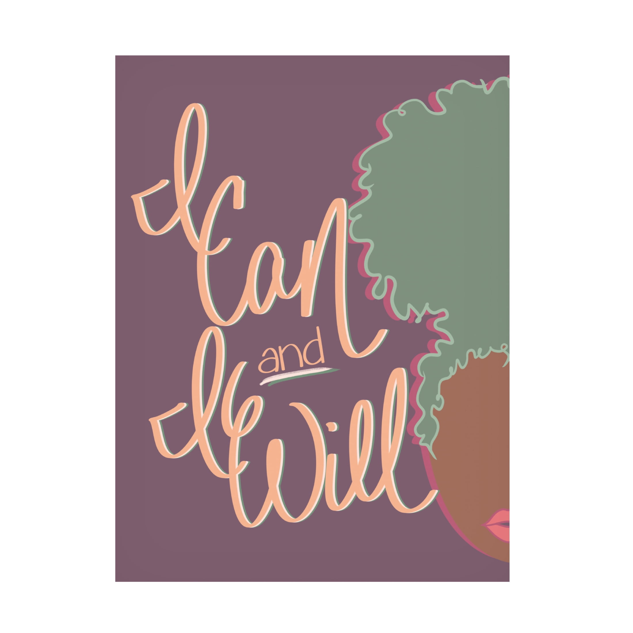 Canvas Wall Art - Marlee Ash Calligraphy & Design 'Curly I Can' Wall Art for Living Room, Bedroom, or Office Décor by Trademark Fine Art - 18 x 24 Inches