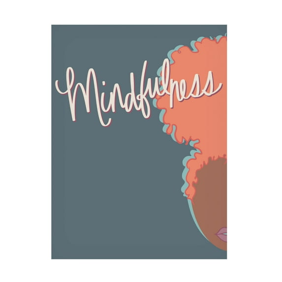 Canvas Wall Art - Marlee Ash Calligraphy & Design 'Curly Mindfulness' Wall Art for Living Room, Bedroom, or Office Décor by Trademark Fine Art - 35 x 47 Inches