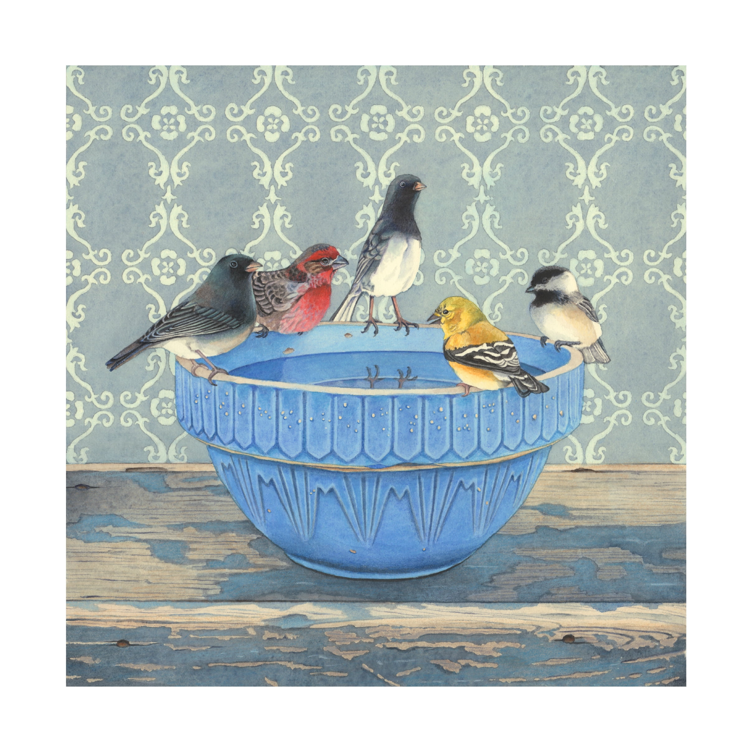 Canvas Wall Art - Marvindale 'Gathering at the Blue Bowl' Wall Art for Living Room, Bedroom, or Office DÃ©cor by Trademark Fine Art - 14 x 14 Inches