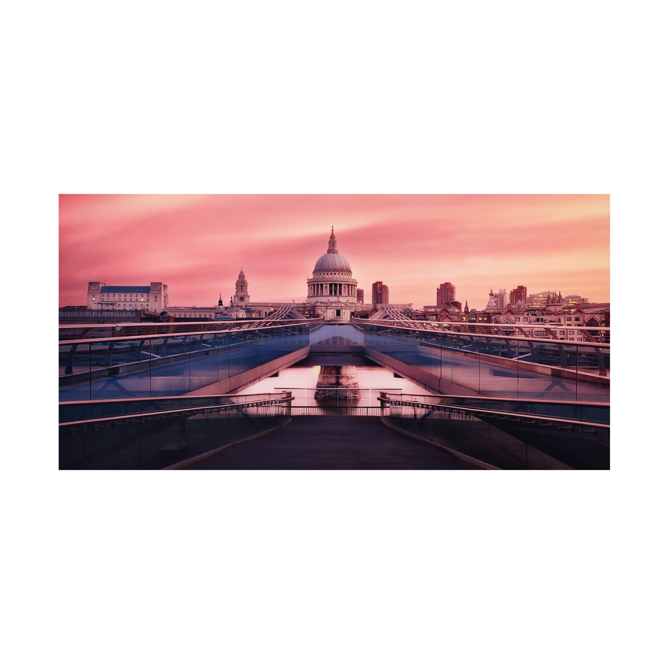 Canvas Wall Art - Massimo Cuomo 'Sunrise At Millennium Bridge' Wall Art for Living Room, Bedroom, or Office Décor by Trademark Fine Art - 47 x 24 Inches