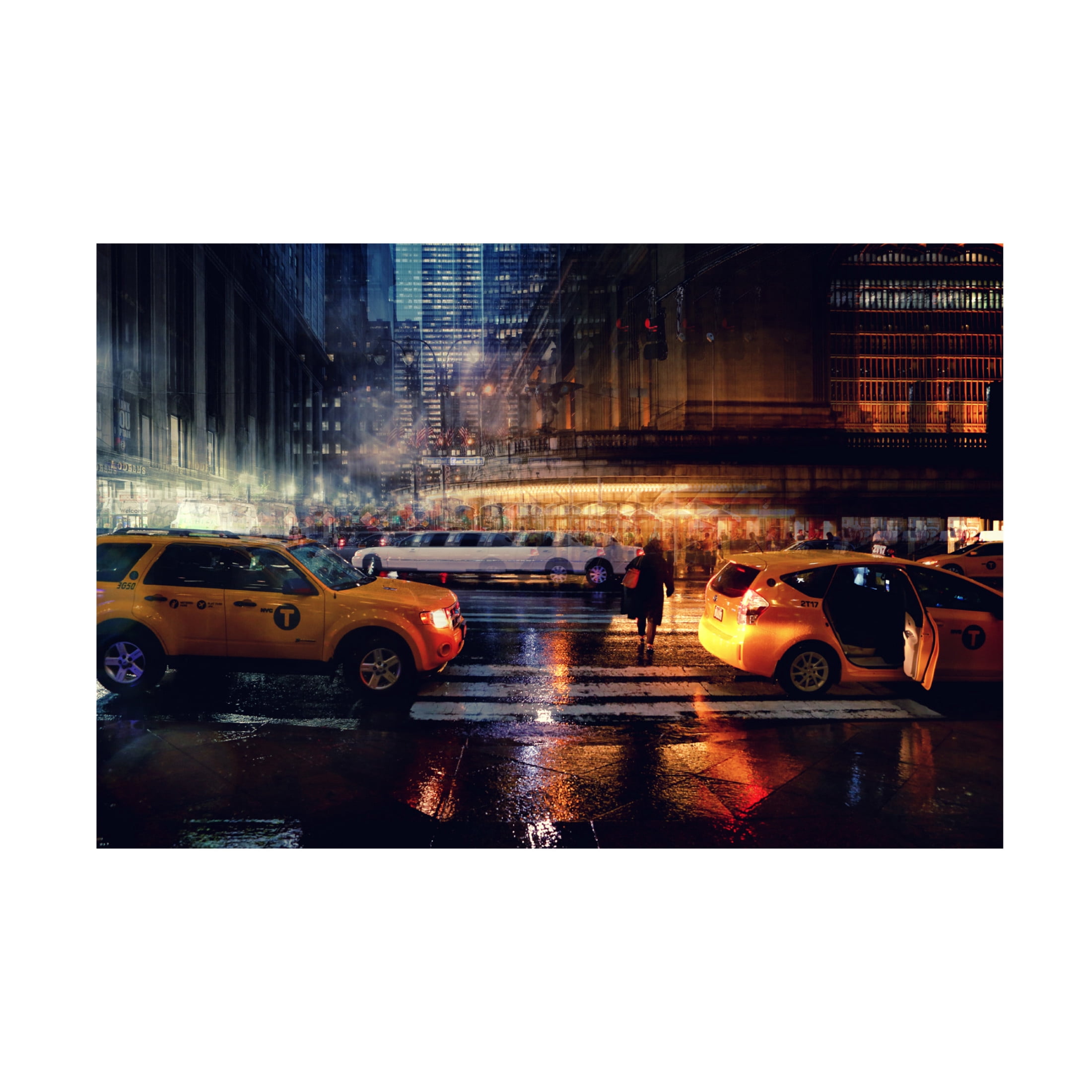 Canvas Wall Art - Massimo Della Latta 'Taxi' Wall Art for Living Room, Bedroom, or Office Décor by Trademark Fine Art - 32 x 22 Inches