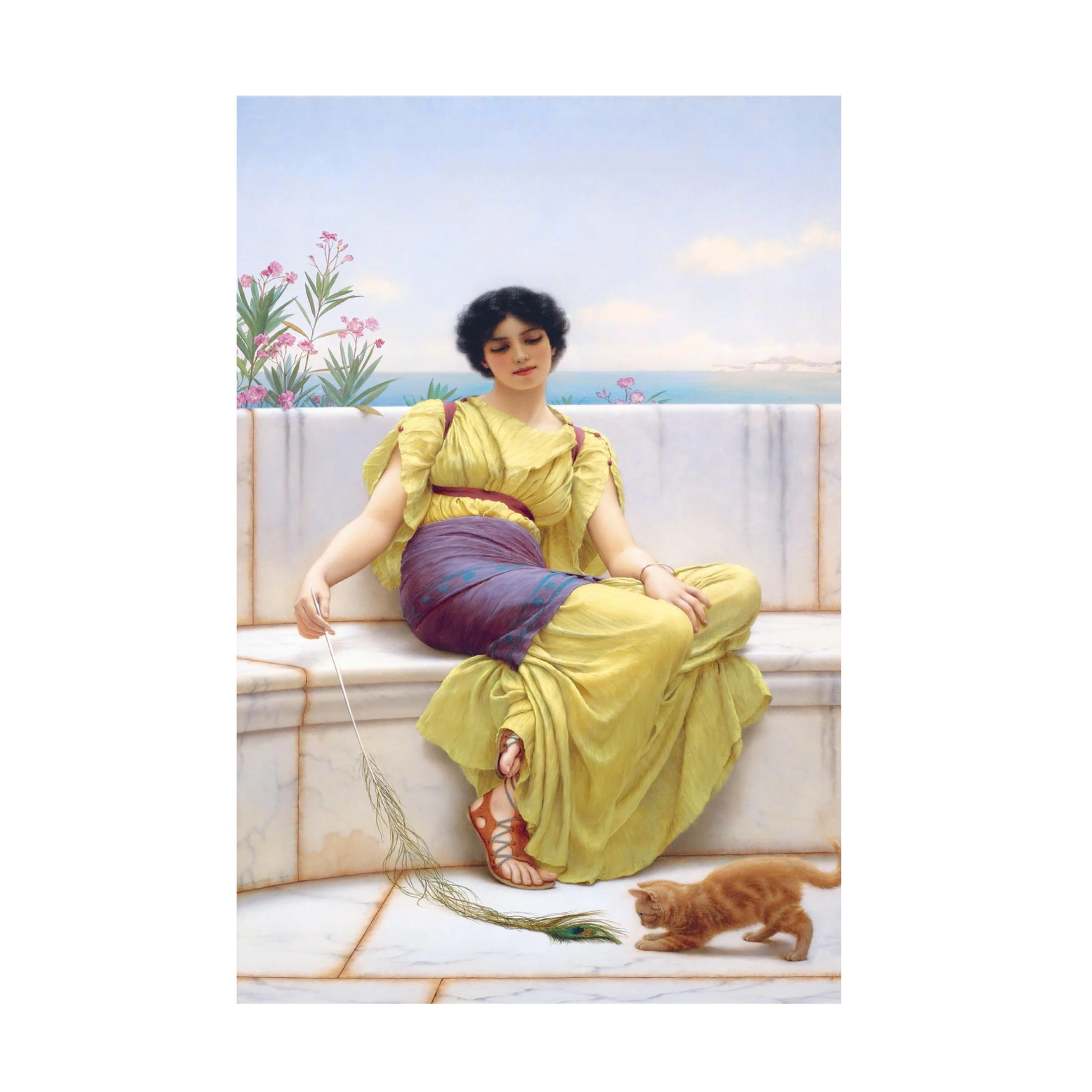 Canvas Wall Art - Masters Collection 'Idleness John Willam Godward' Wall Art for Living Room, Bedroom, or Office Décor by Trademark Fine Art - 12 x 19 Inches