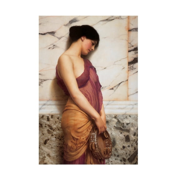 Canvas Wall Art - Masters Collection 'The Tambourine Girl John William Godward' Wall Art for Living Room, Bedroom, or Office Décor by Trademark Fine Art - 12 x 19 Inches