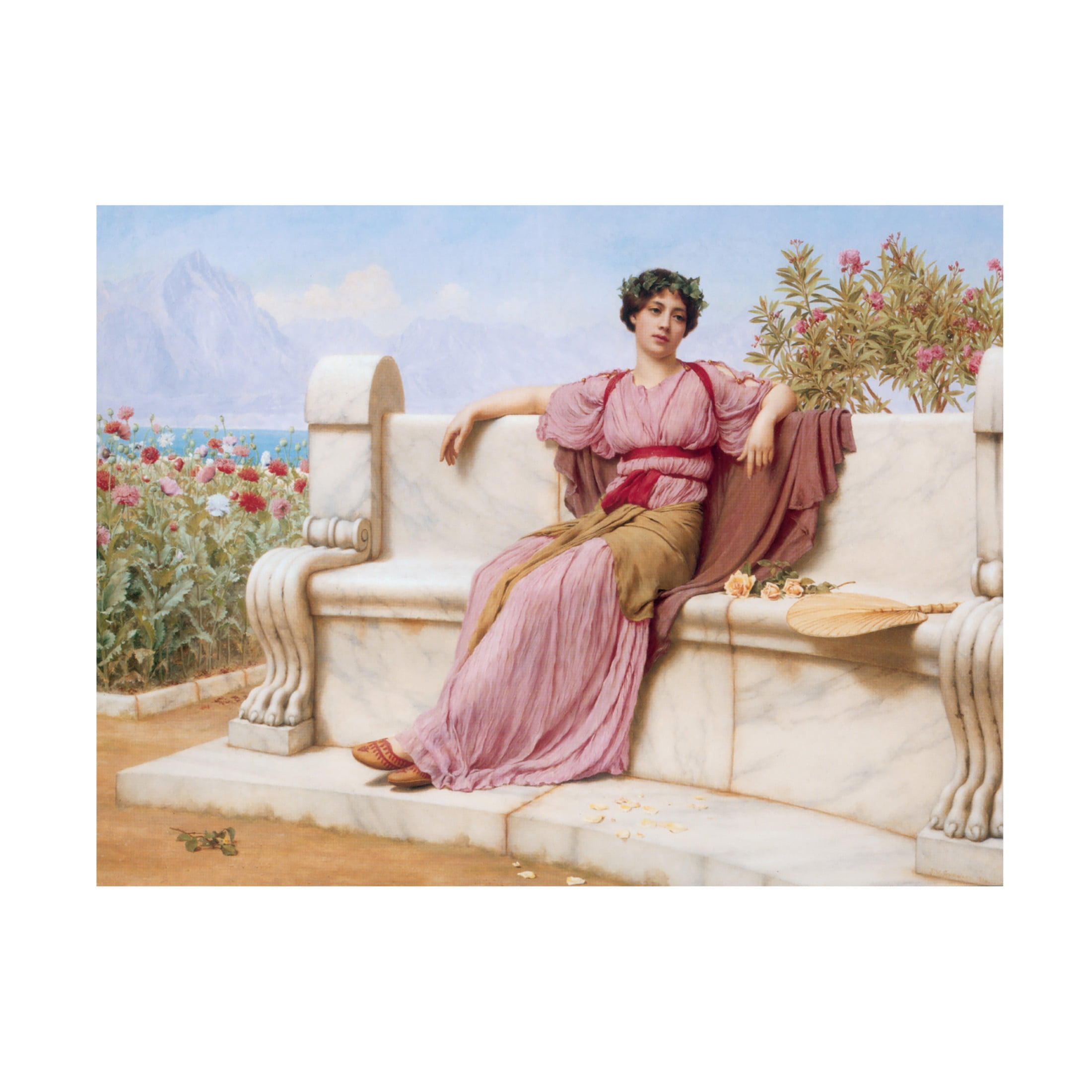 Canvas Wall Art - Masters Collection 'Tranquillity John William Godward' Wall Art for Living Room, Bedroom, or Office Décor by Trademark Fine Art - 47 x 35 Inches