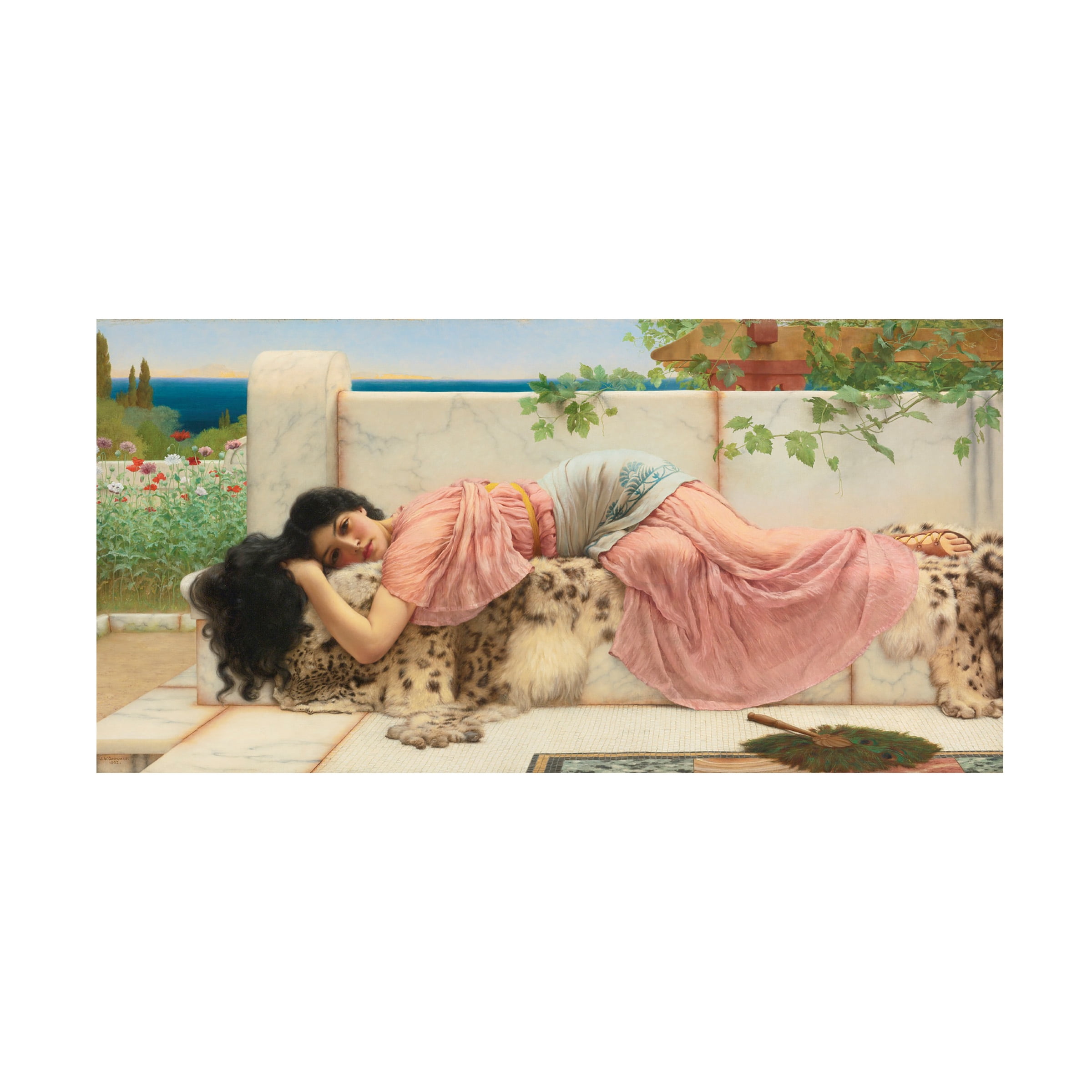 Canvas Wall Art - Masters Collection 'When The Heart Is Young John William Godward' Wall Art for Living Room, Bedroom, or Office DÃ©cor by Trademark Fine Art - 19 x 10 Inches