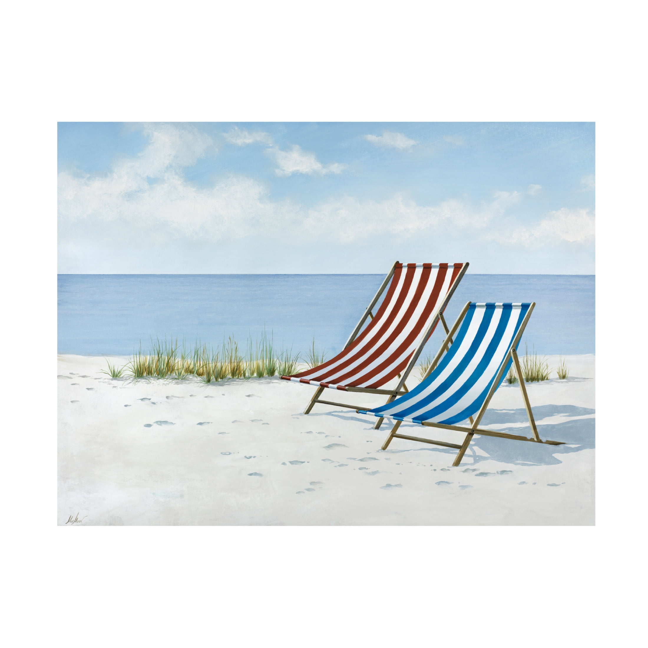 Canvas Wall Art - Max Maxx 'Beach Day 2' Wall Art for Living Room, Bedroom, or Office Décor by Trademark Fine Art - 47 x 35 Inches