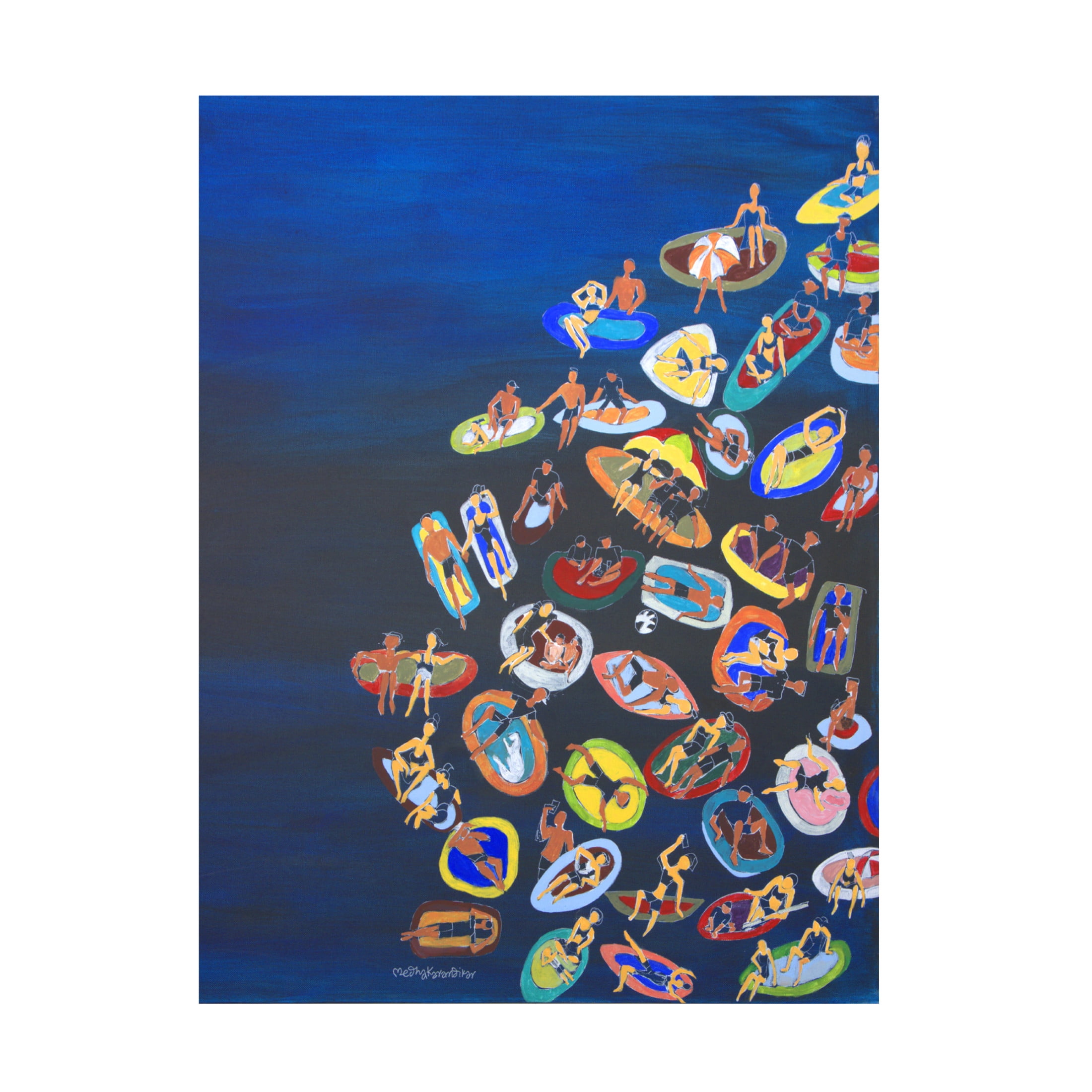 Canvas Wall Art - Medha Karandikar 'Rafts' Wall Art for Living Room, Bedroom, or Office Décor by Trademark Fine Art - 24 x 32 Inches