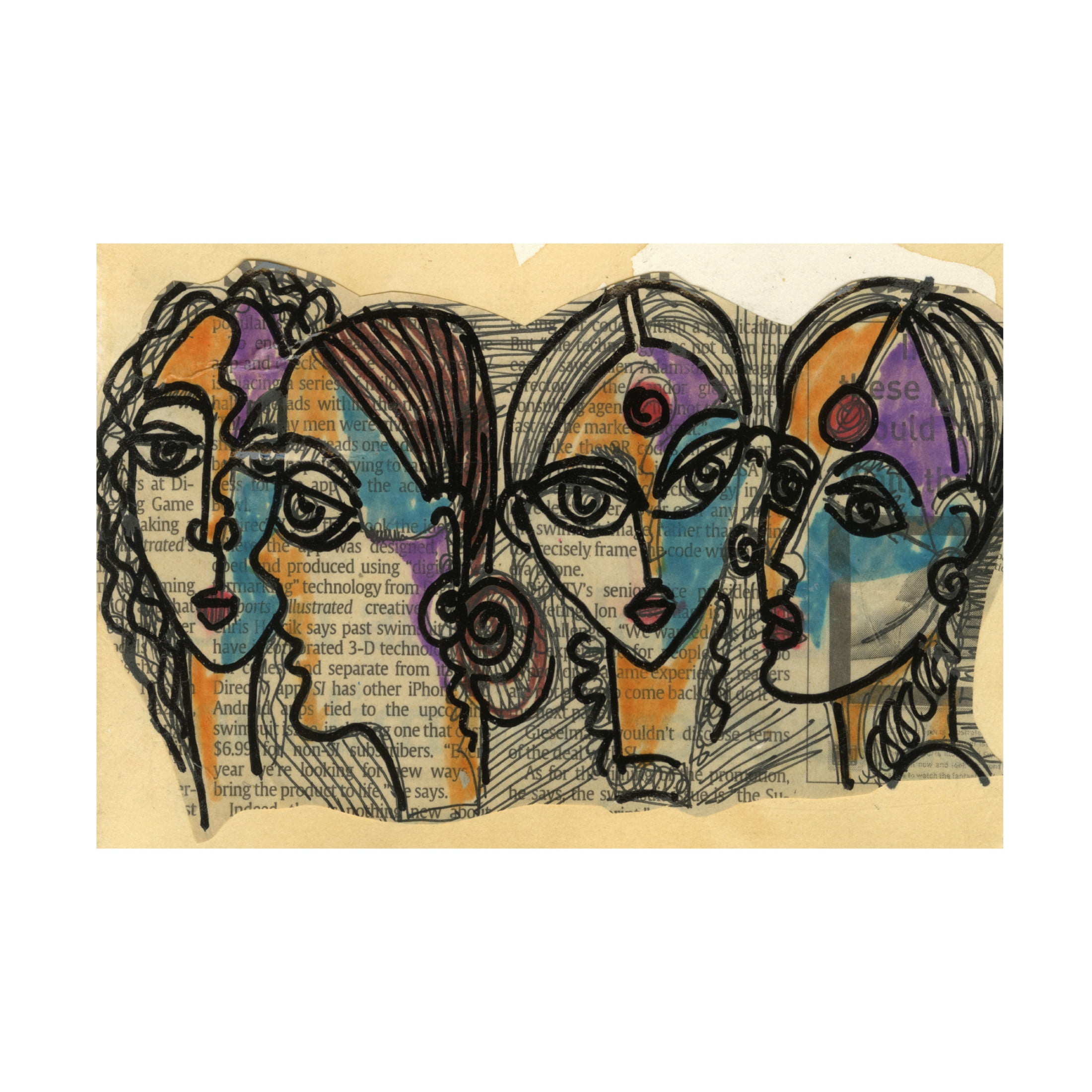 Canvas Wall Art - Medha Karandikar 'Speaking' Wall Art for Living Room, Bedroom, or Office Décor by Trademark Fine Art - 47 x 30 Inches